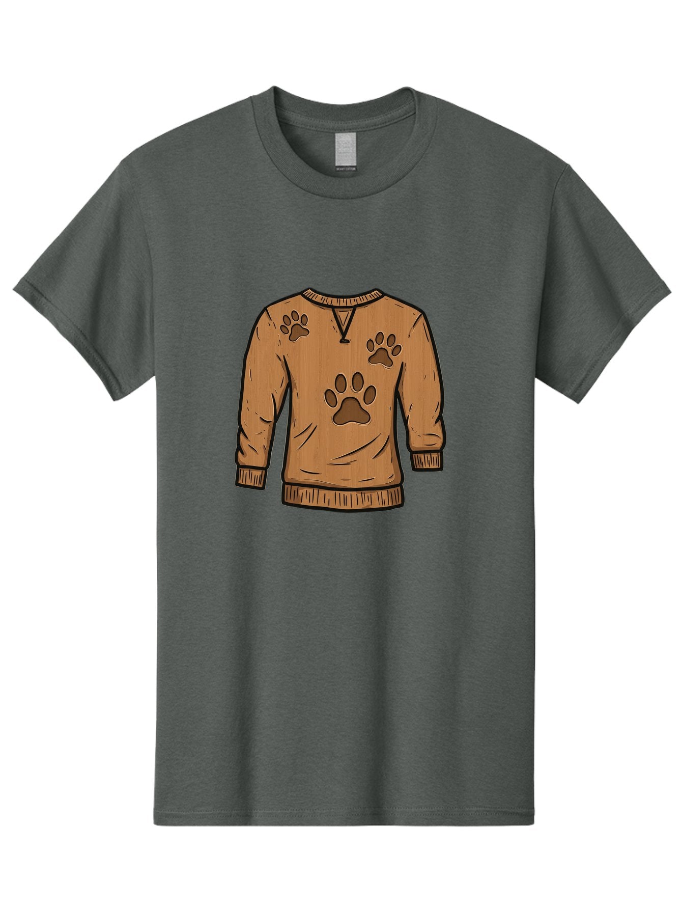 Brown-Sweater-With-Paw-Prints Men'S Graphic Tee, 100% Cotton, Comfortable Casual Summer Wear, Machine Washable, Vintage Camera, Old Camera, Antique Camera, Black Camera, Classic Photography, Photography Equipment, Nostalgic Device, Bah614 14