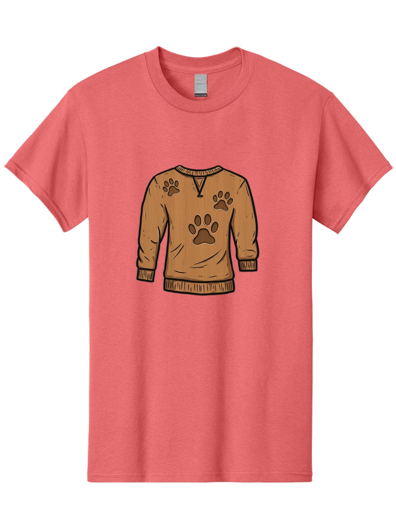 Brown-Sweater-With-Paw-Prints Men'S Graphic Tee, 100% Cotton, Comfortable Casual Summer Wear, Machine Washable, Vintage Camera, Old Camera, Antique Camera, Black Camera, Classic Photography, Photography Equipment, Nostalgic Device, Bah614
