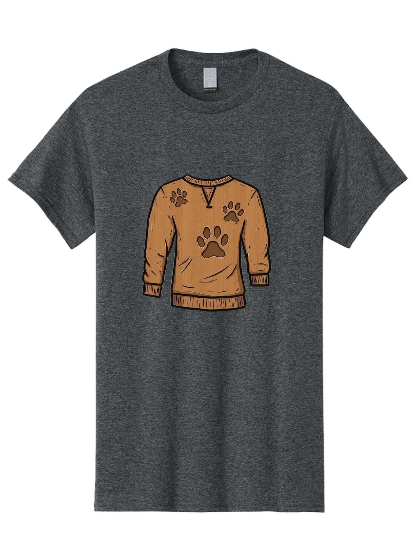 Brown-Sweater-With-Paw-Prints Men'S Graphic Tee, 100% Cotton, Comfortable Casual Summer Wear, Machine Washable, Vintage Camera, Old Camera, Antique Camera, Black Camera, Classic Photography, Photography Equipment, Nostalgic Device, Bah614 7