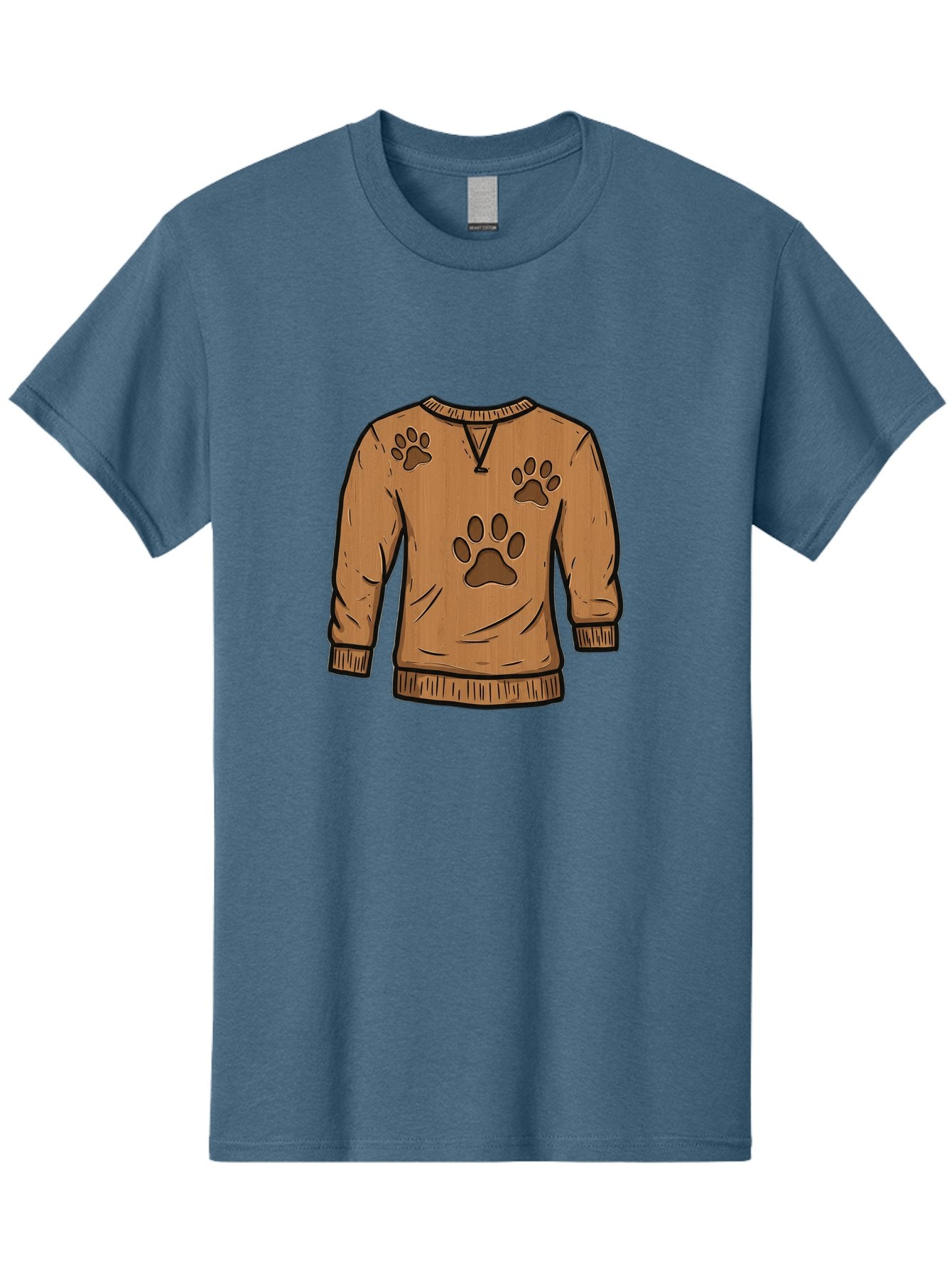 Brown-Sweater-With-Paw-Prints Men'S Graphic Tee, 100% Cotton, Comfortable Casual Summer Wear, Machine Washable, Vintage Camera, Old Camera, Antique Camera, Black Camera, Classic Photography, Photography Equipment, Nostalgic Device, Bah614 8