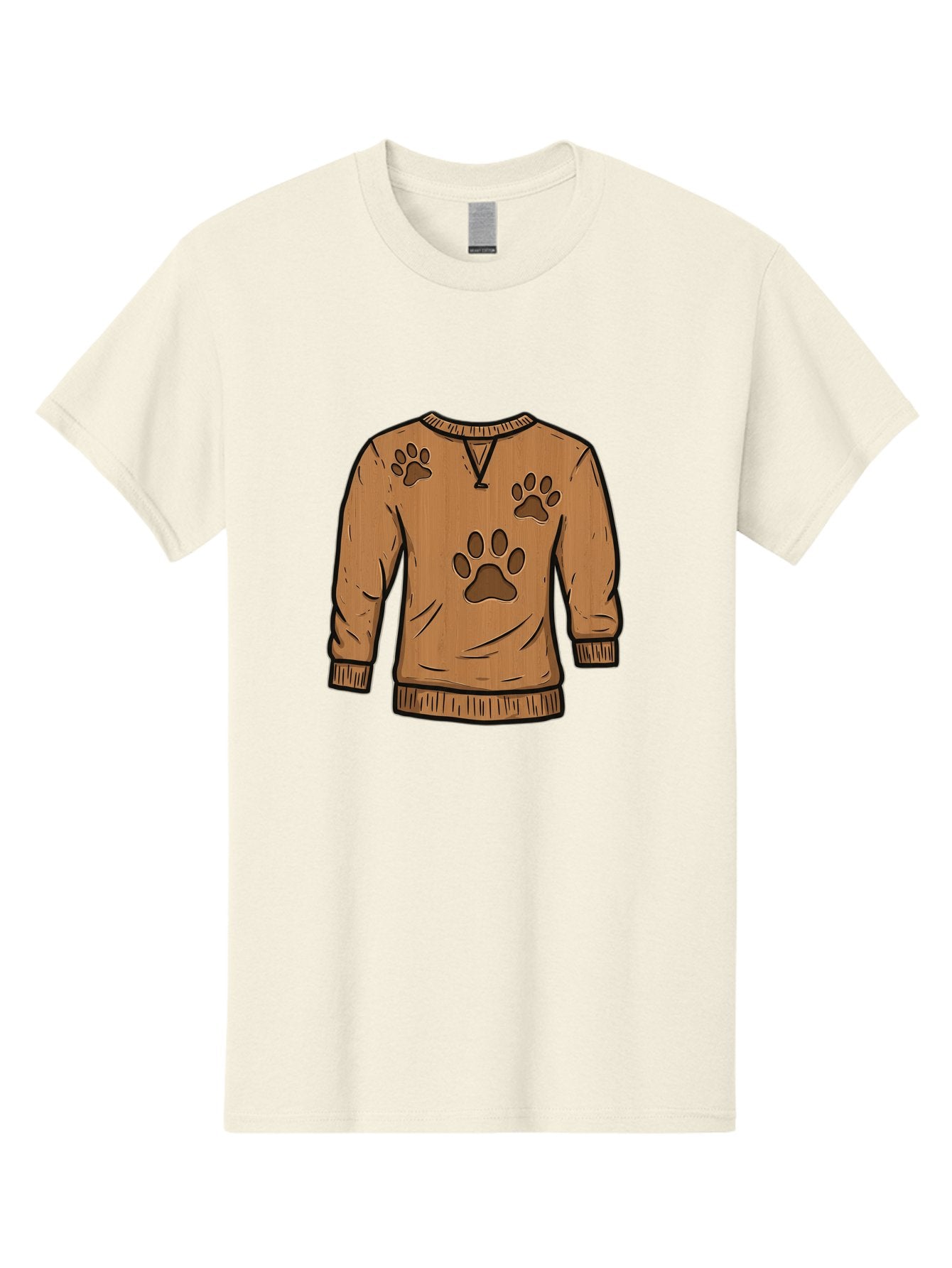 Brown-Sweater-With-Paw-Prints Men'S Graphic Tee, 100% Cotton, Comfortable Casual Summer Wear, Machine Washable, Vintage Camera, Old Camera, Antique Camera, Black Camera, Classic Photography, Photography Equipment, Nostalgic Device, Bah614 11