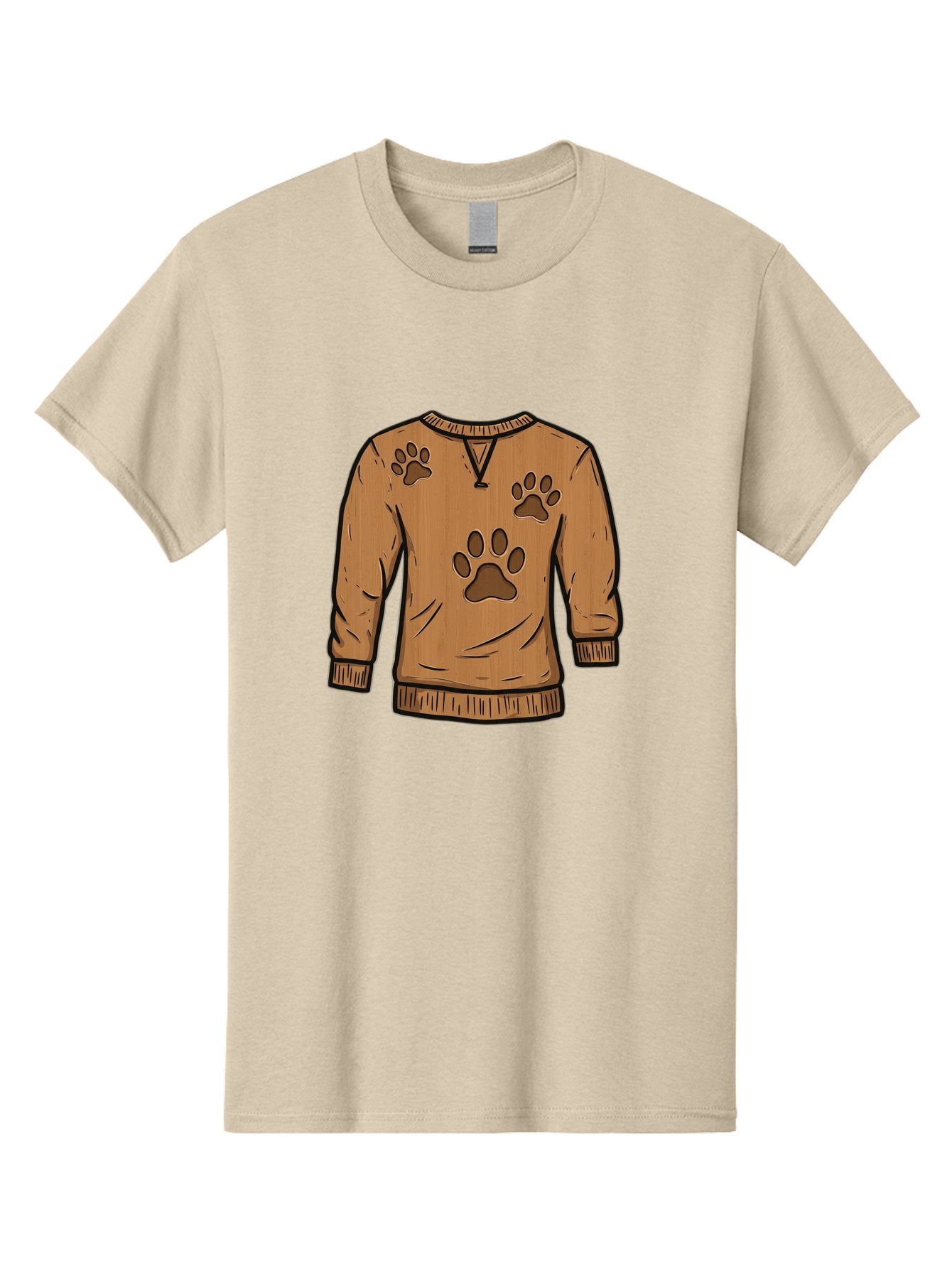 Brown-Sweater-With-Paw-Prints Men'S Graphic Tee, 100% Cotton, Comfortable Casual Summer Wear, Machine Washable, Vintage Camera, Old Camera, Antique Camera, Black Camera, Classic Photography, Photography Equipment, Nostalgic Device, Bah614 9