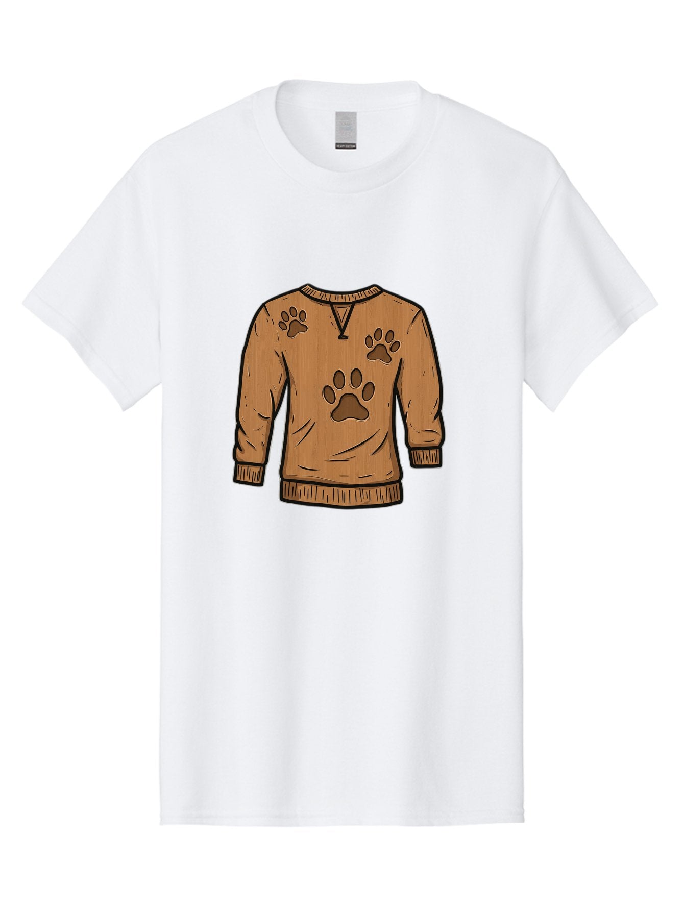 Brown-Sweater-With-Paw-Prints Men'S Graphic Tee, 100% Cotton, Comfortable Casual Summer Wear, Machine Washable, Vintage Camera, Old Camera, Antique Camera, Black Camera, Classic Photography, Photography Equipment, Nostalgic Device, Bah614 6