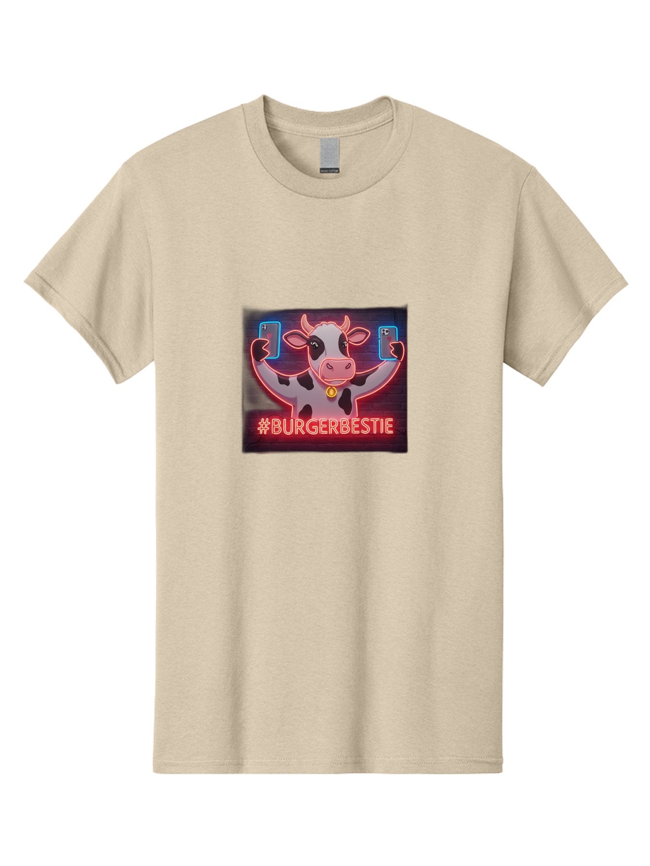 Burgerbestie-Cow-Neon-Sign Men'S Graphic Tee, 100% Cotton, Comfortable Casual Summer Wear, Machine Washable, Vintage Camera, Old Camera, Antique Camera, Black Camera, Classic Photography, Photography Equipment, Nostalgic Device, Film Camera, Bah638