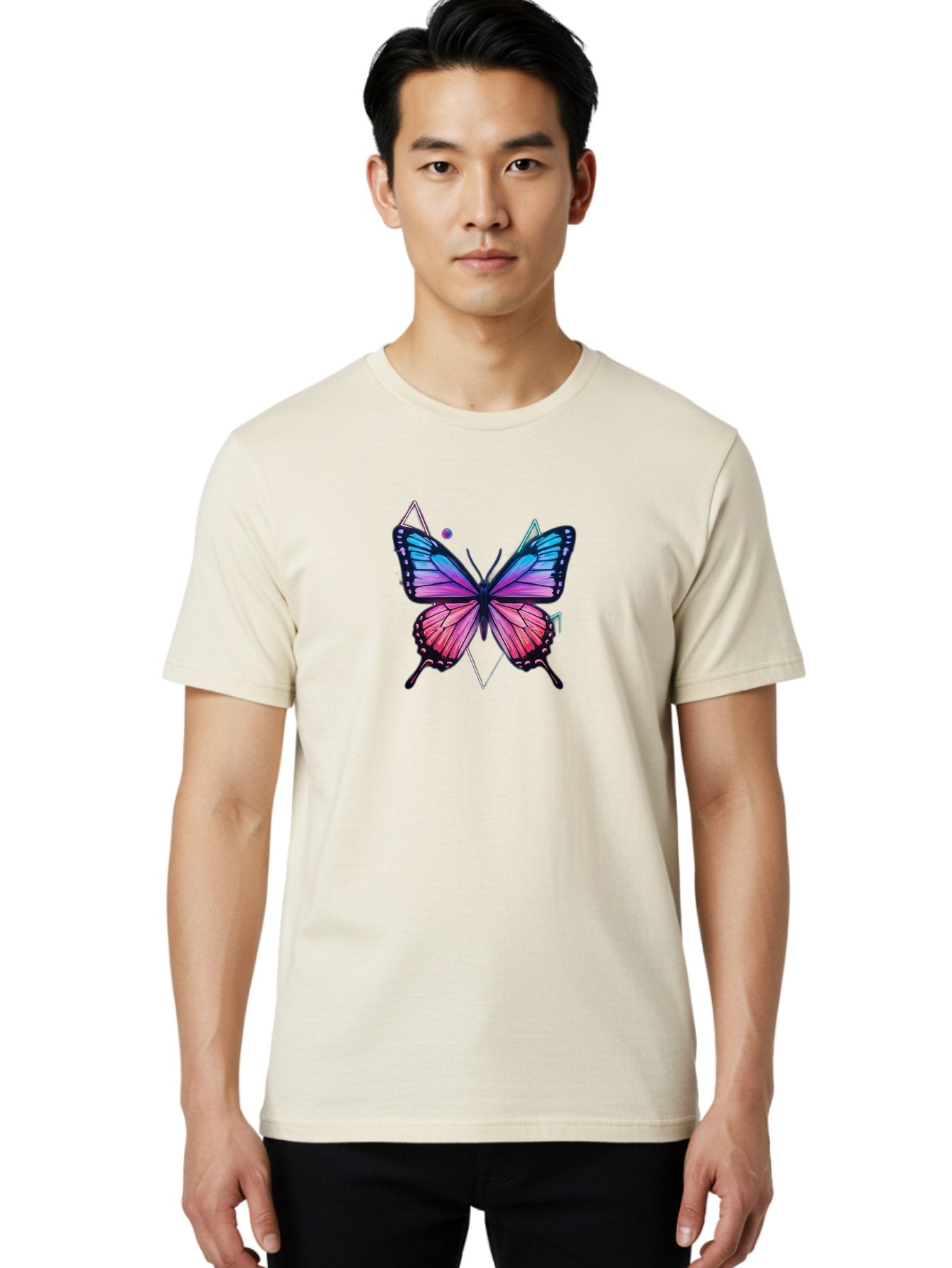 Butterfly-1 Men'S Graphic Tee, 100% Cotton, Comfortable Casual Summer Wear, Machine Washable, Vintage Camera, Old Camera, Antique Camera, Black Camera, Classic Photography, Photography Equipment, Nostalgic Device, Film Camera, Camera Art Bah641 21