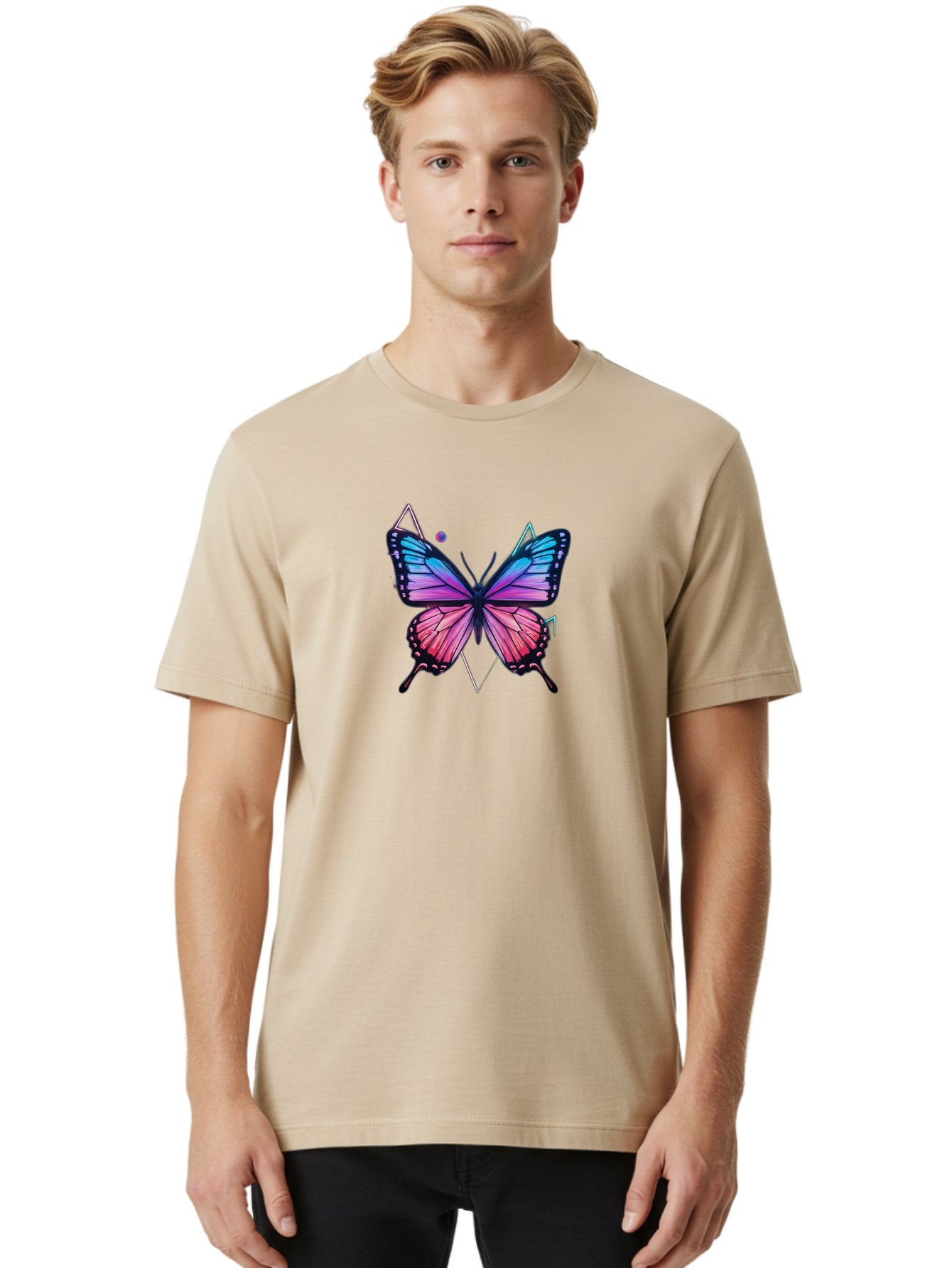 Butterfly-1 Men'S Graphic Tee, 100% Cotton, Comfortable Casual Summer Wear, Machine Washable, Vintage Camera, Old Camera, Antique Camera, Black Camera, Classic Photography, Photography Equipment, Nostalgic Device, Film Camera, Camera Art Bah641 30