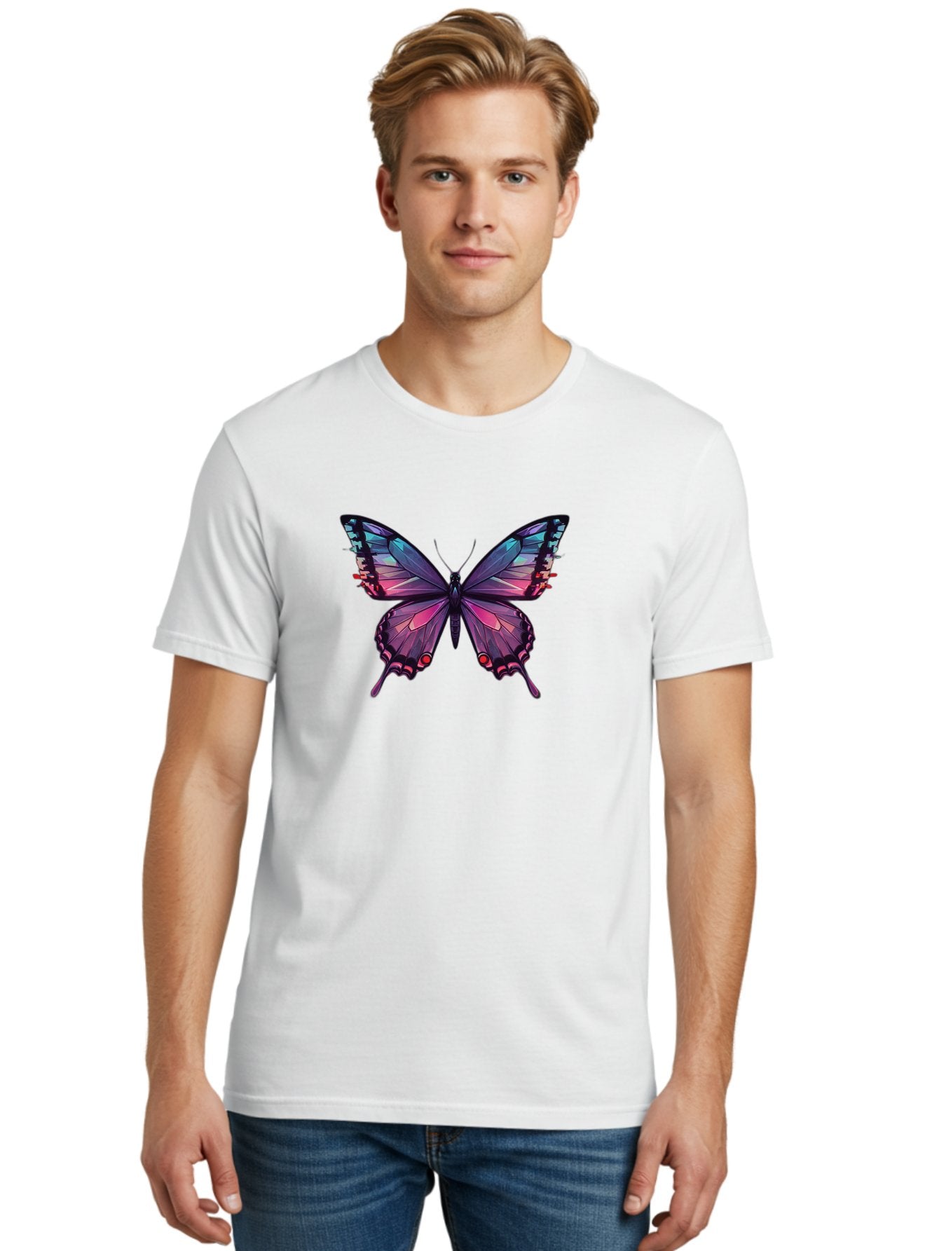 Butterfly-10 Men'S Graphic Tee, 100% Cotton, Comfortable Casual Summer Wear, Machine Washable, Vintage Camera, Old Camera, Antique Camera, Black Camera, Classic Photography, Photography Equipment, Nostalgic Device, Film Camera, Camera Art Bah642 30