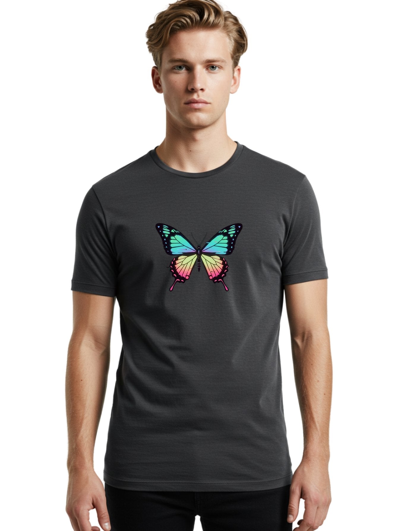 Butterfly-11 Men'S Graphic Tee, 100% Cotton, Comfortable Casual Summer Wear, Machine Washable, Vintage Camera, Old Camera, Antique Camera, Black Camera, Classic Photography, Photography Equipment, Nostalgic Device, Film Camera, Camera Art Bah643 18