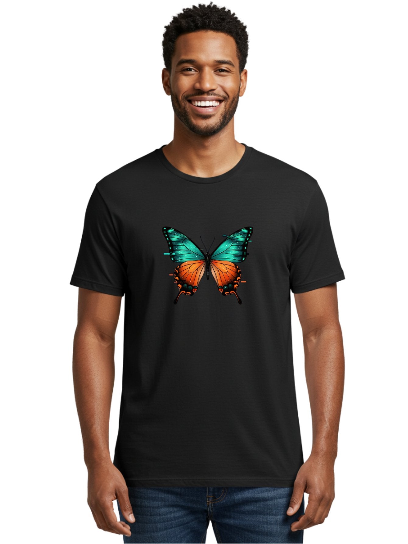 Butterfly-12 Men'S Graphic Tee, 100% Cotton, Comfortable Casual Summer Wear, Machine Washable, Vintage Camera, Old Camera, Antique Camera, Black Camera, Classic Photography, Photography Equipment, Nostalgic Device, Film Camera, Camera Art Bah644 25