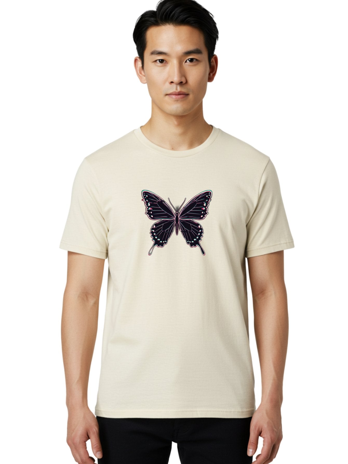 Butterfly-20 Men'S Graphic Tee, 100% Cotton, Comfortable Casual Summer Wear, Machine Washable, Vintage Camera, Old Camera, Antique Camera, Black Camera, Classic Photography, Photography Equipment, Nostalgic Device, Film Camera, Camera Art Bah653 23