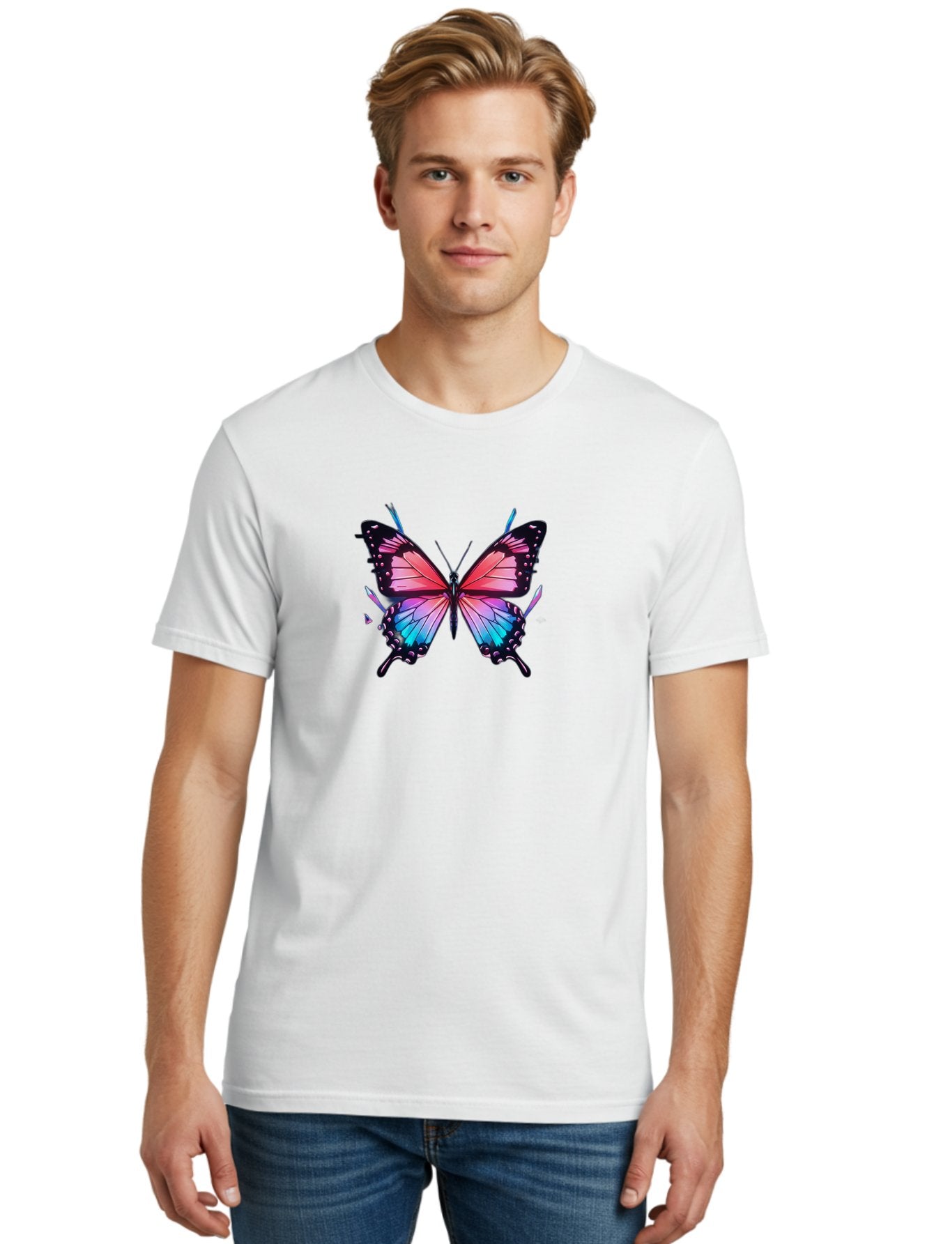 Butterfly-27 Men'S Graphic Tee, 100% Cotton, Comfortable Casual Summer Wear, Machine Washable, Vintage Camera, Old Camera, Antique Camera, Black Camera, Classic Photography, Photography Equipment, Nostalgic Device, Film Camera, Camera Art Bah660 19