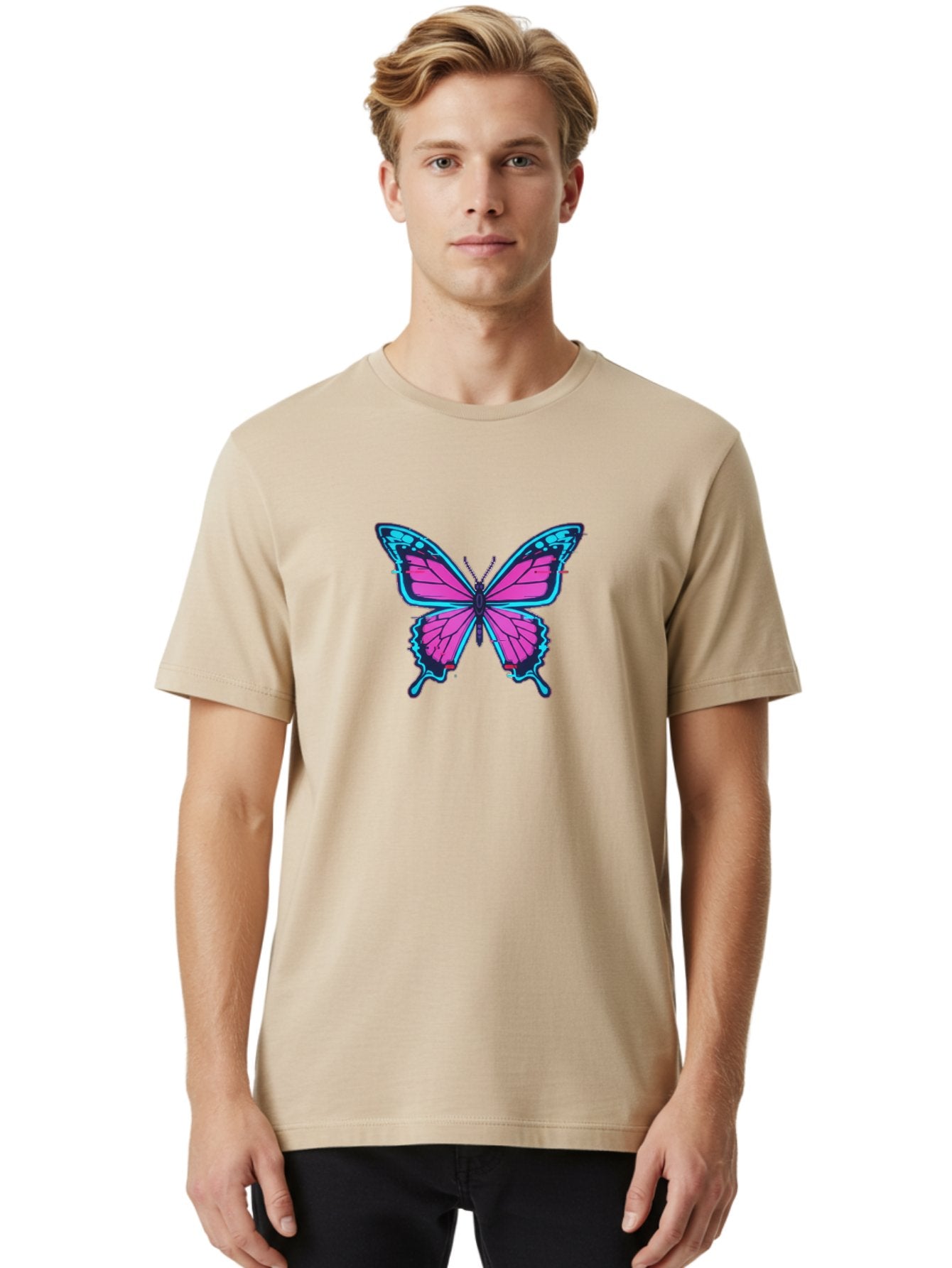 Butterfly-3 Men'S Graphic Tee, 100% Cotton, Comfortable Casual Summer Wear, Machine Washable, Vintage Camera, Old Camera, Antique Camera, Black Camera, Classic Photography, Photography Equipment, Nostalgic Device, Film Camera, Camera Art Bah663 27