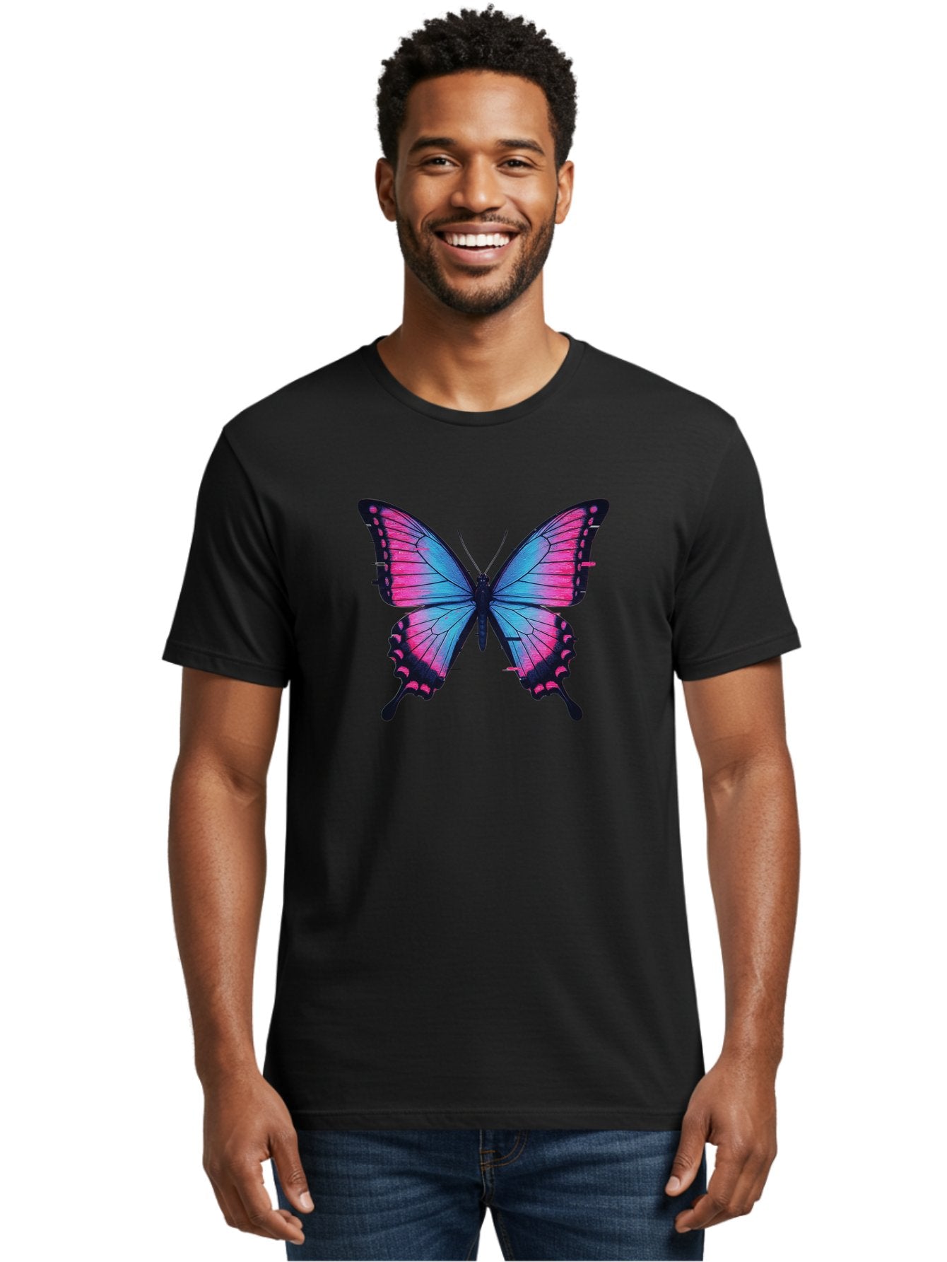 Butterfly-4 Men'S Graphic Tee, 100% Cotton, Comfortable Casual Summer Wear, Machine Washable, Vintage Camera, Old Camera, Antique Camera, Black Camera, Classic Photography, Photography Equipment, Nostalgic Device, Film Camera, Camera Art Bah664 29
