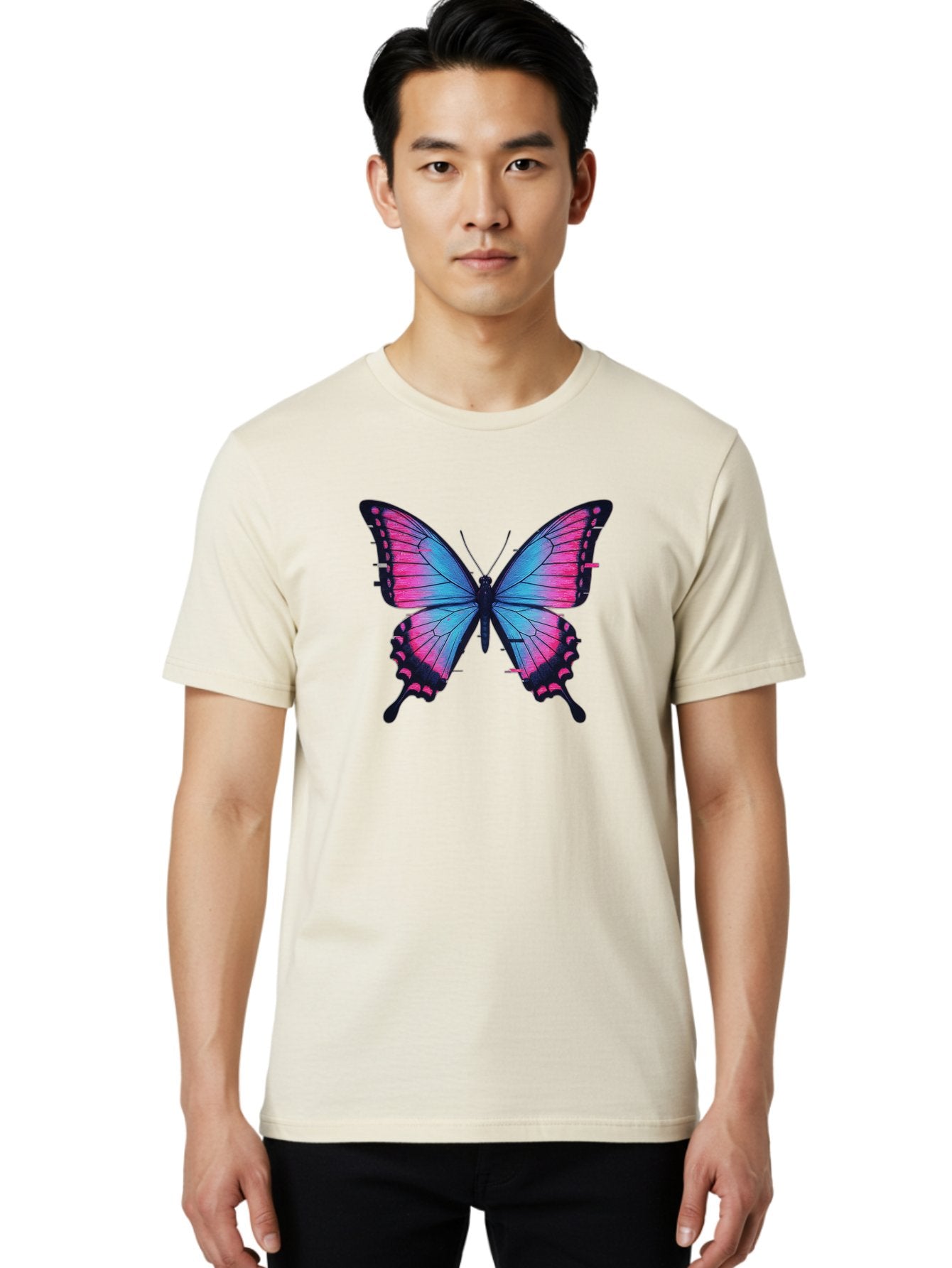 Butterfly-4 Men'S Graphic Tee, 100% Cotton, Comfortable Casual Summer Wear, Machine Washable, Vintage Camera, Old Camera, Antique Camera, Black Camera, Classic Photography, Photography Equipment, Nostalgic Device, Film Camera, Camera Art Bah664 18