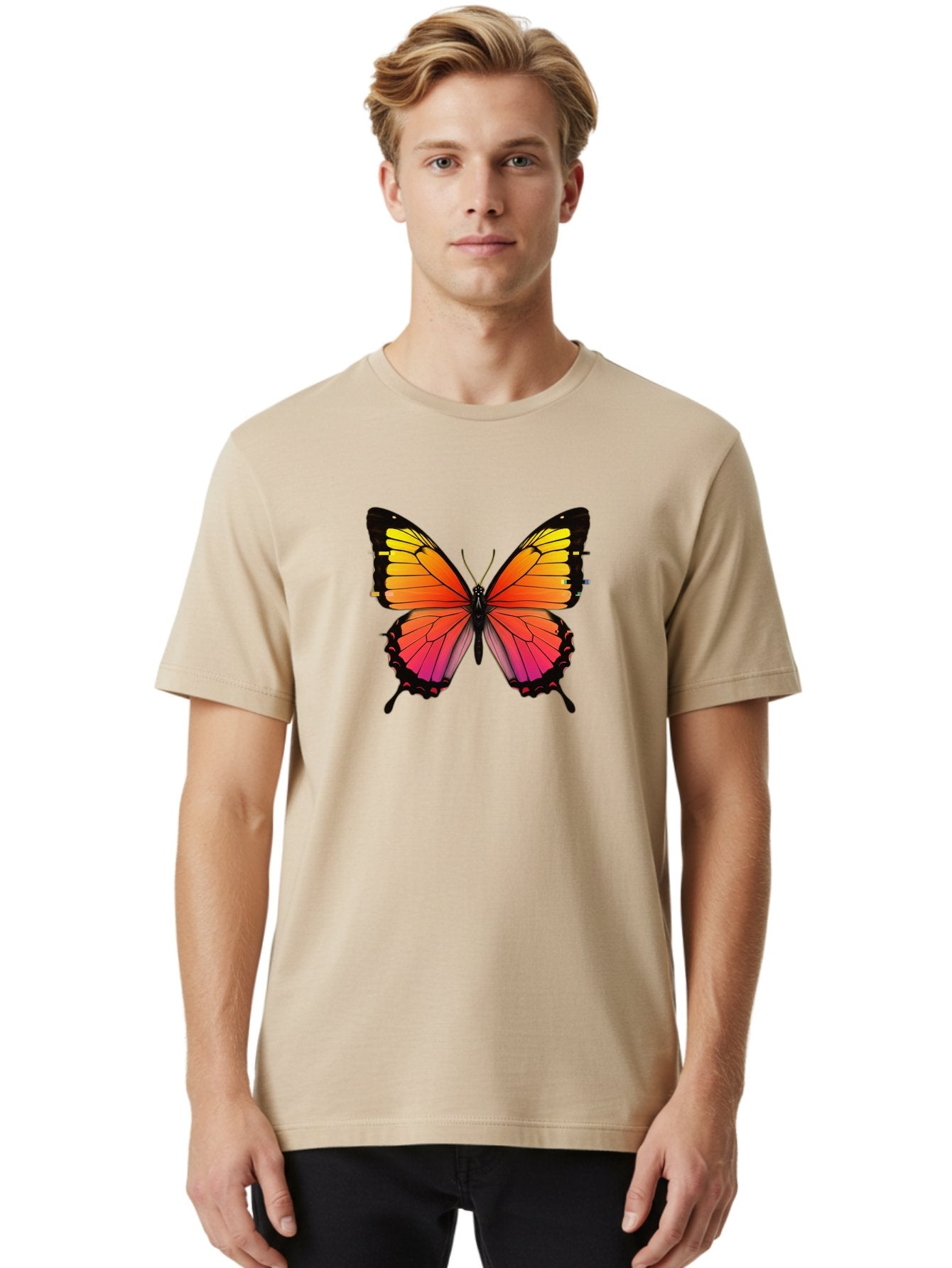 Butterfly-9 Men'S Graphic Tee, 100% Cotton, Comfortable Casual Summer Wear, Machine Washable, Vintage Camera, Old Camera, Antique Camera, Black Camera, Classic Photography, Photography Equipment, Nostalgic Device, Film Camera, Camera Art Bah669 27