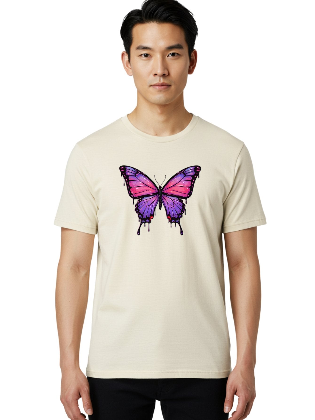 Butterfly-Design Men'S Graphic Tee, 100% Cotton, Comfortable Casual Summer Wear, Machine Washable, Vintage Camera, Old Camera, Antique Camera, Black Camera, Classic Photography, Photography Equipment, Nostalgic Device, Film Camera, Camera Art Bah670 26
