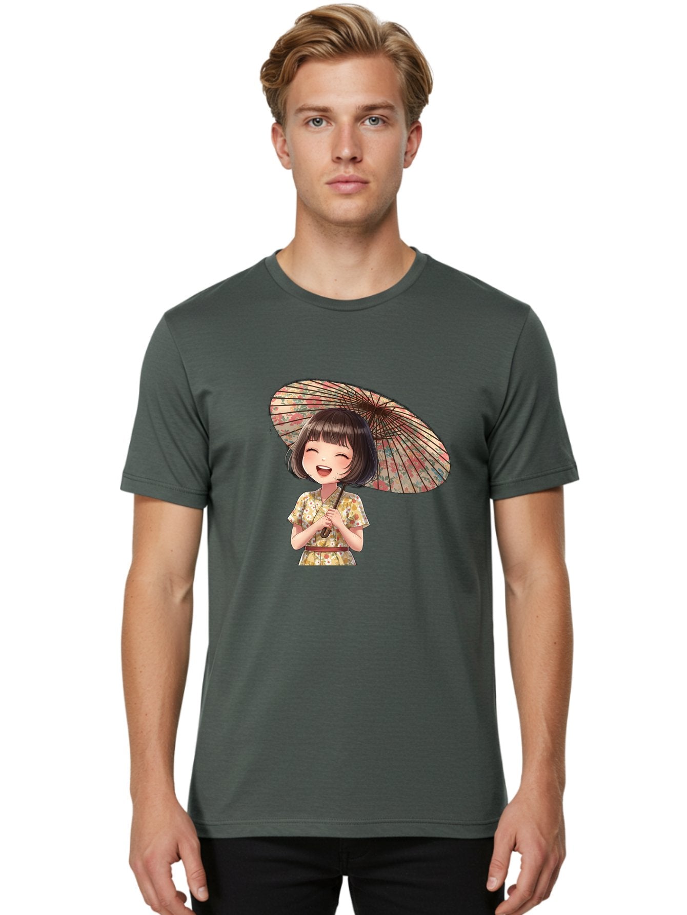 Cartoon-Girl-With-Parasol Men'S Graphic Tee, 100% Cotton, Comfortable Casual Summer Wear, Machine Washable, Vintage Camera, Old Camera, Antique Camera, Black Camera, Classic Photography, Photography Equipment, Nostalgic Device, Film Camera, Bah699 23