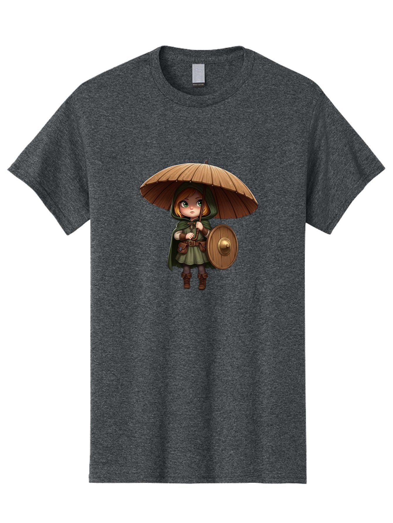 Cartoon-Girl-With-Shield-And-Umbrella Men'S Graphic Tee, 100% Cotton, Comfortable Casual Summer Wear, Machine Washable, Vintage Camera, Old Camera, Antique Camera, Black Camera, Classic Photography, Photography Equipment, Nostalgic Device, Bah700 5