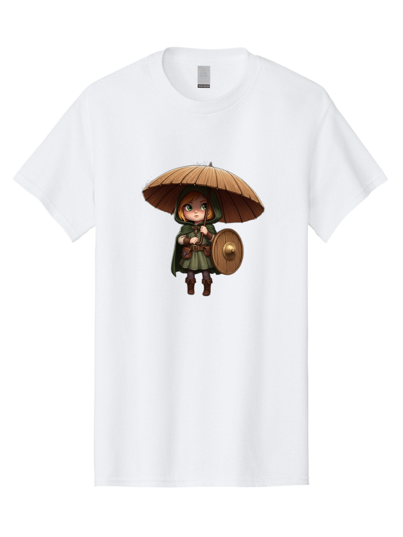 Cartoon-Girl-With-Shield-And-Umbrella Men'S Graphic Tee, 100% Cotton, Comfortable Casual Summer Wear, Machine Washable, Vintage Camera, Old Camera, Antique Camera, Black Camera, Classic Photography, Photography Equipment, Nostalgic Device, Bah700 14