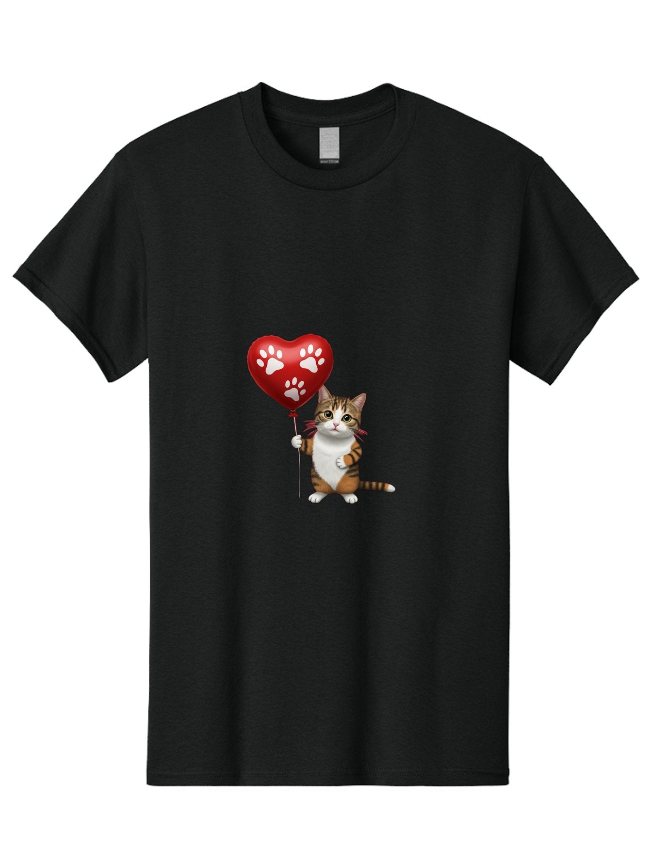 Cat-Holding-Heart-Balloon Men'S Graphic Tee, 100% Cotton, Comfortable Casual Summer Wear, Machine Washable, Vintage Camera, Old Camera, Antique Camera, Black Camera, Classic Photography, Photography Equipment, Nostalgic Device, Film Camera, Bah704 4