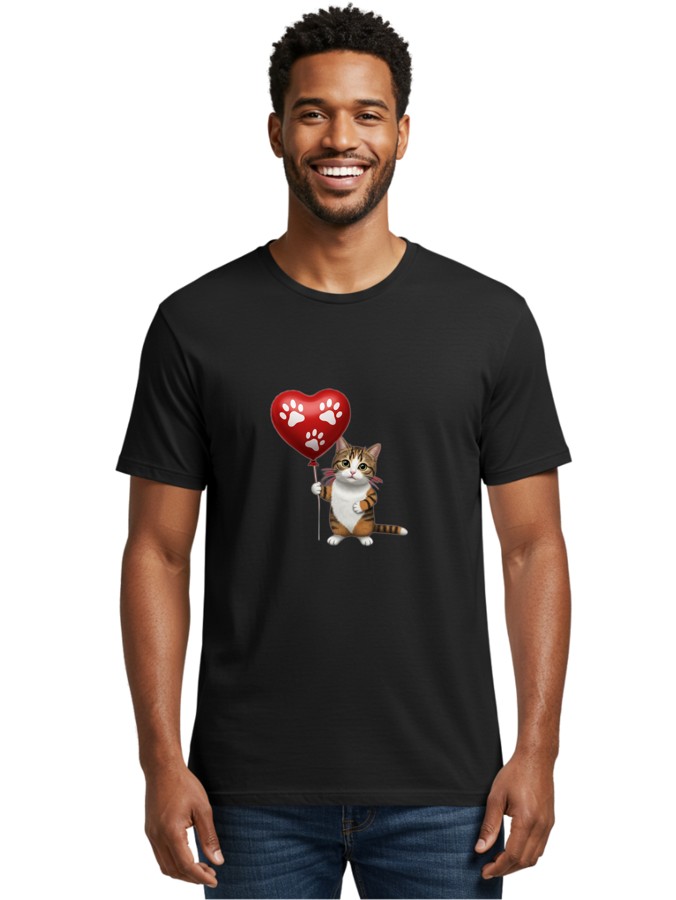 Cat-Holding-Heart-Balloon Men'S Graphic Tee, 100% Cotton, Comfortable Casual Summer Wear, Machine Washable, Vintage Camera, Old Camera, Antique Camera, Black Camera, Classic Photography, Photography Equipment, Nostalgic Device, Film Camera, Bah704 27