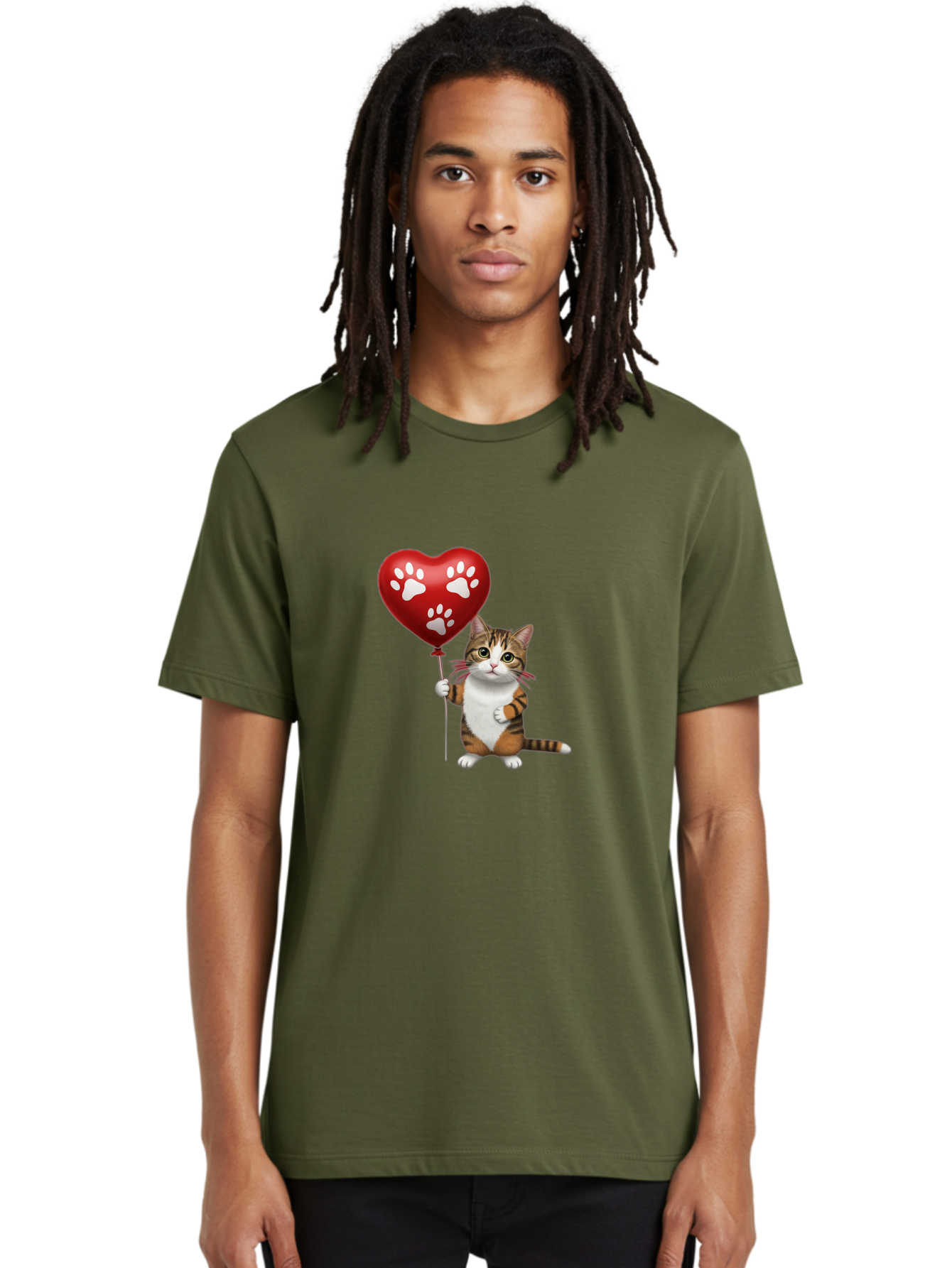 Cat-Holding-Heart-Balloon Men'S Graphic Tee, 100% Cotton, Comfortable Casual Summer Wear, Machine Washable, Vintage Camera, Old Camera, Antique Camera, Black Camera, Classic Photography, Photography Equipment, Nostalgic Device, Film Camera, Bah704 30