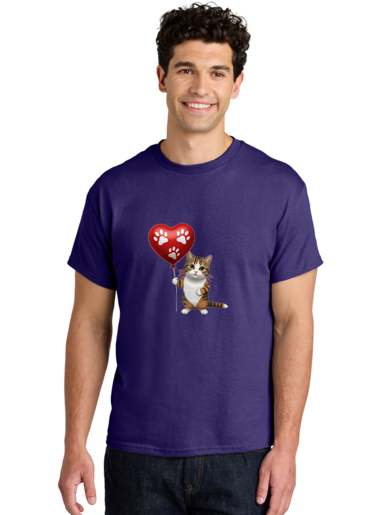 Cat-Holding-Heart-Balloon Men'S Graphic Tee, 100% Cotton, Comfortable Casual Summer Wear, Machine Washable, Vintage Camera, Old Camera, Antique Camera, Black Camera, Classic Photography, Photography Equipment, Nostalgic Device, Film Camera, Bah704 23
