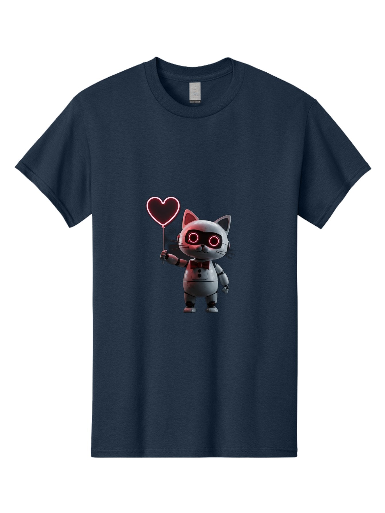 Cat-Robot-Heart Men'S Graphic Tee, 100% Cotton, Comfortable Casual Summer Wear, Machine Washable, Vintage Camera, Old Camera, Antique Camera, Black Camera, Classic Photography, Photography Equipment, Nostalgic Device, Film Camera, Camera Art Bah706