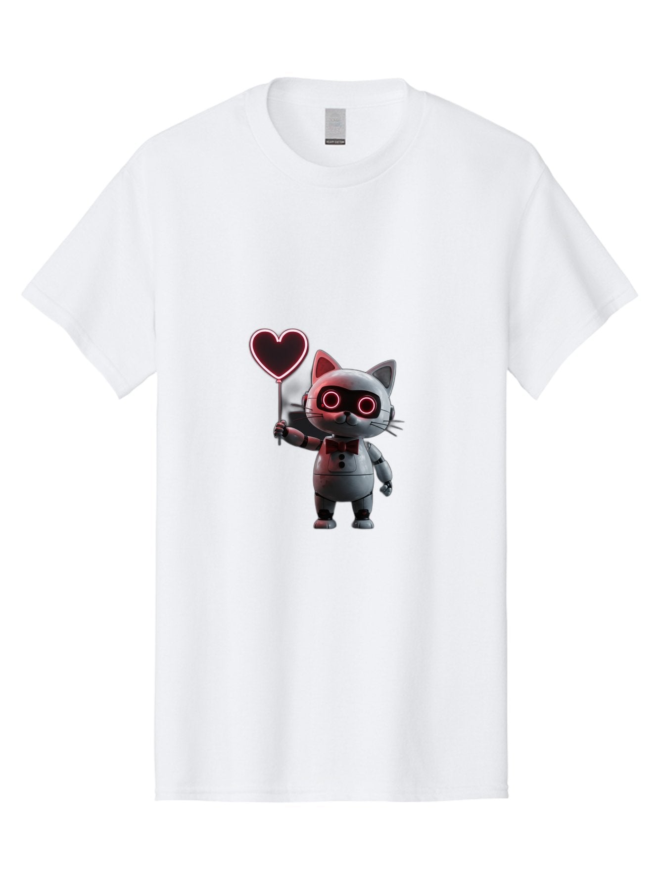 Cat-Robot-Heart Men'S Graphic Tee, 100% Cotton, Comfortable Casual Summer Wear, Machine Washable, Vintage Camera, Old Camera, Antique Camera, Black Camera, Classic Photography, Photography Equipment, Nostalgic Device, Film Camera, Camera Art Bah706