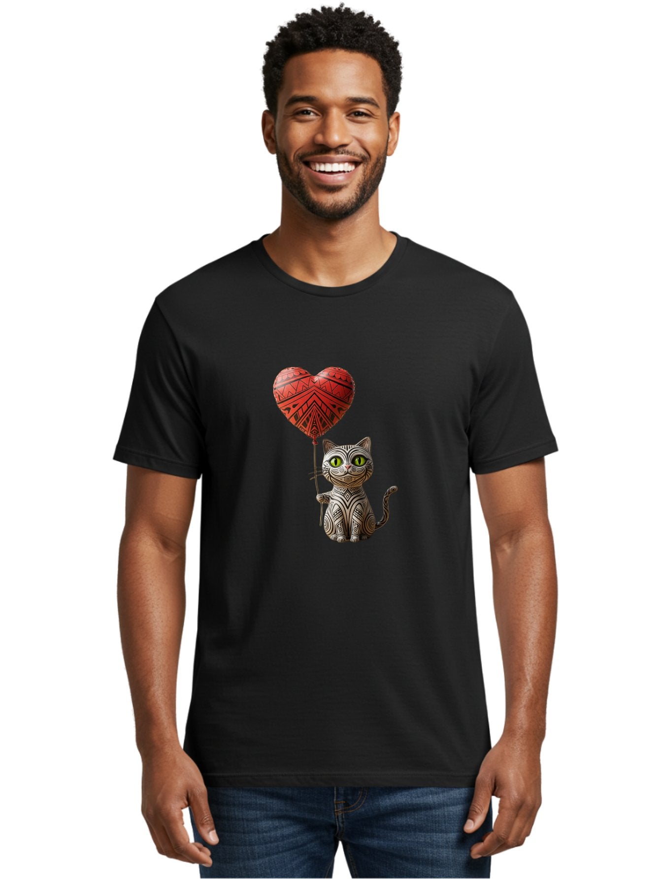 Cat-With-Heart-Balloon-1 Men'S Graphic Tee, 100% Cotton, Comfortable Casual Summer Wear, Machine Washable, Vintage Camera, Old Camera, Antique Camera, Black Camera, Classic Photography, Photography Equipment, Nostalgic Device, Film Camera, Bah708 17