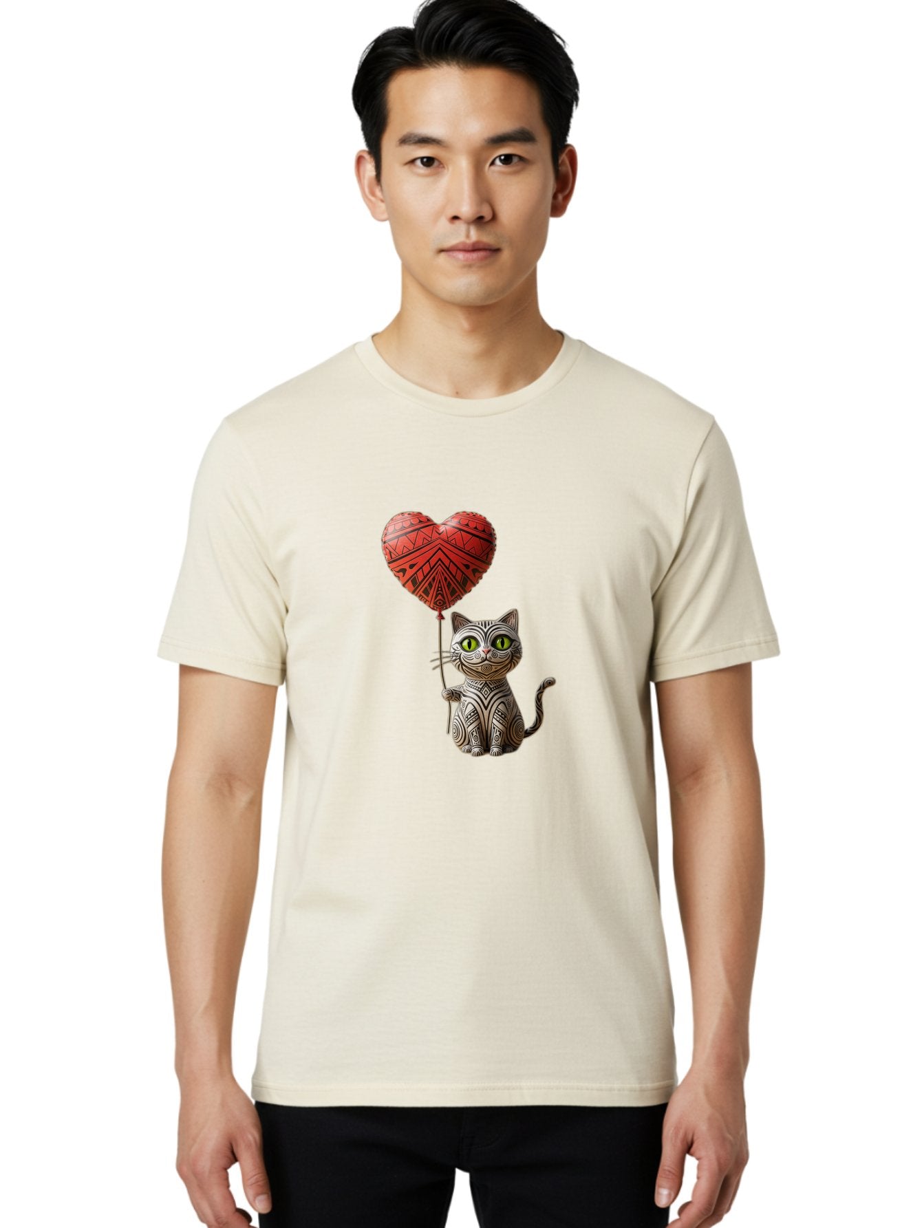 Cat-With-Heart-Balloon-1 Men'S Graphic Tee, 100% Cotton, Comfortable Casual Summer Wear, Machine Washable, Vintage Camera, Old Camera, Antique Camera, Black Camera, Classic Photography, Photography Equipment, Nostalgic Device, Film Camera, Bah708 27