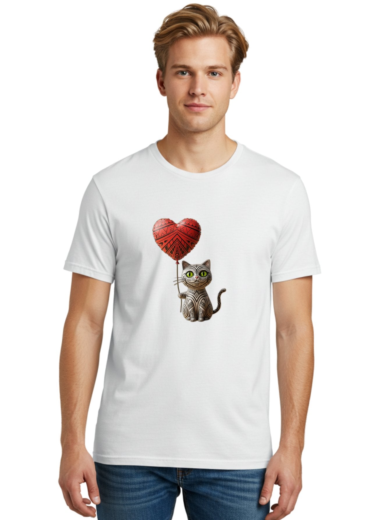 Cat-With-Heart-Balloon-1 Men'S Graphic Tee, 100% Cotton, Comfortable Casual Summer Wear, Machine Washable, Vintage Camera, Old Camera, Antique Camera, Black Camera, Classic Photography, Photography Equipment, Nostalgic Device, Film Camera, Bah708 28