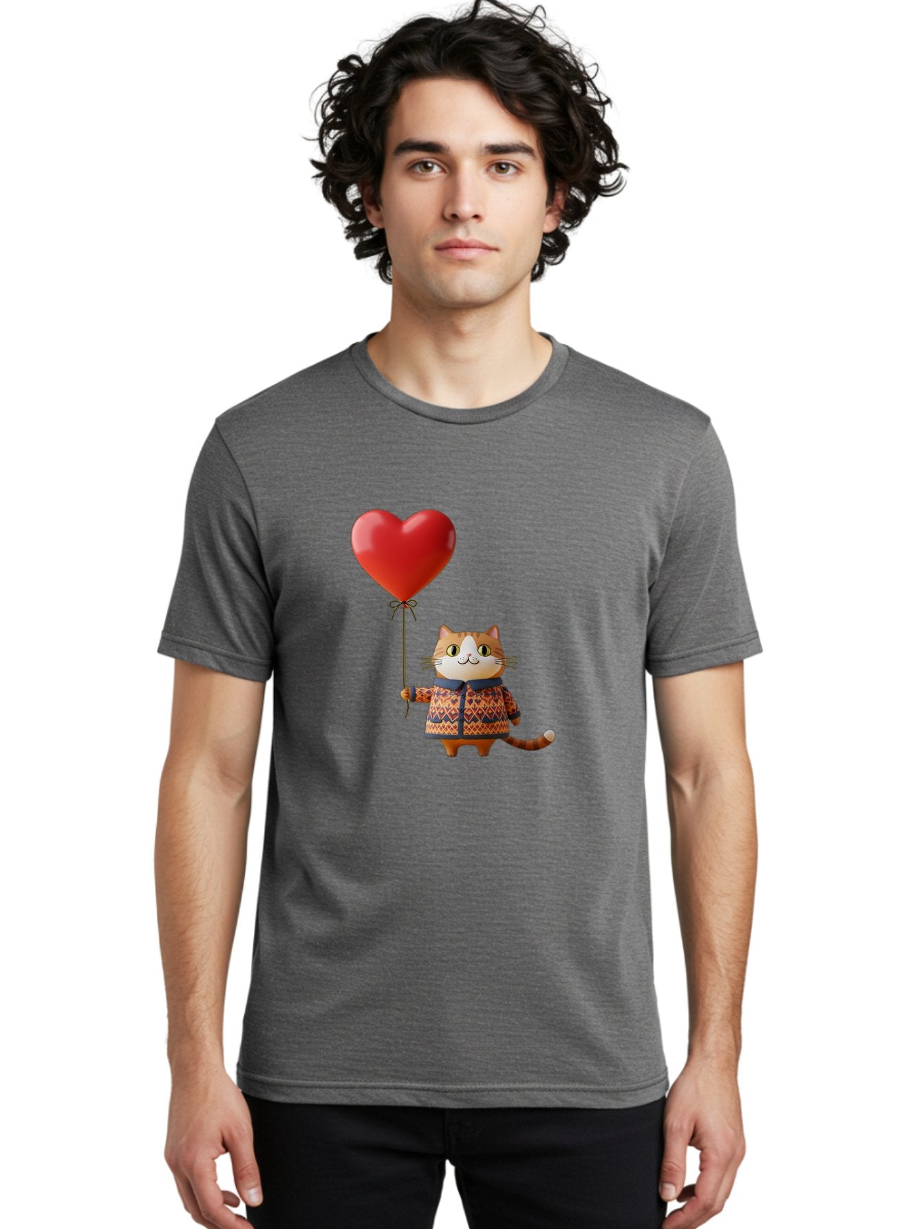Cat-With-Heart-Balloon-3 Men'S Graphic Tee, 100% Cotton, Comfortable Casual Summer Wear, Machine Washable, Vintage Camera, Old Camera, Antique Camera, Black Camera, Classic Photography, Photography Equipment, Nostalgic Device, Film Camera, Bah710 21