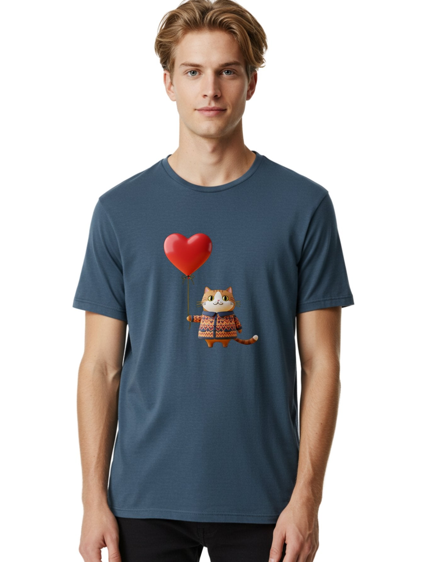 Cat-With-Heart-Balloon-3 Men'S Graphic Tee, 100% Cotton, Comfortable Casual Summer Wear, Machine Washable, Vintage Camera, Old Camera, Antique Camera, Black Camera, Classic Photography, Photography Equipment, Nostalgic Device, Film Camera, Bah710 24