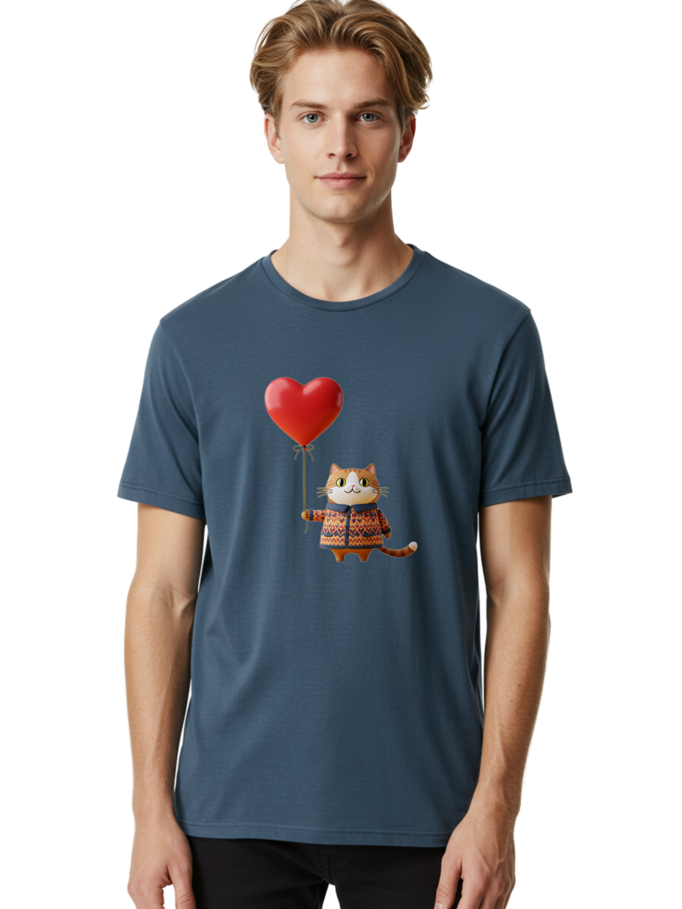 Cat-With-Heart-Balloon-3 Men'S Graphic Tee, 100% Cotton, Comfortable Casual Summer Wear, Machine Washable, Vintage Camera, Old Camera, Antique Camera, Black Camera, Classic Photography, Photography Equipment, Nostalgic Device, Film Camera, Bah710 22