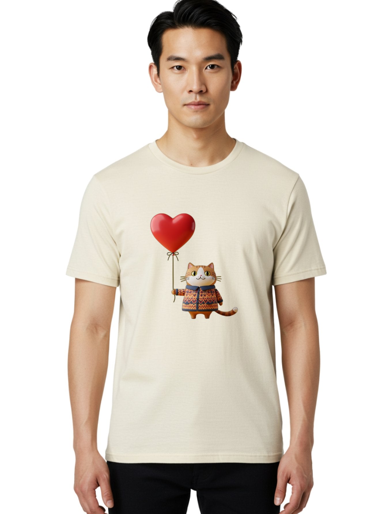 Cat-With-Heart-Balloon-3 Men'S Graphic Tee, 100% Cotton, Comfortable Casual Summer Wear, Machine Washable, Vintage Camera, Old Camera, Antique Camera, Black Camera, Classic Photography, Photography Equipment, Nostalgic Device, Film Camera, Bah710 19