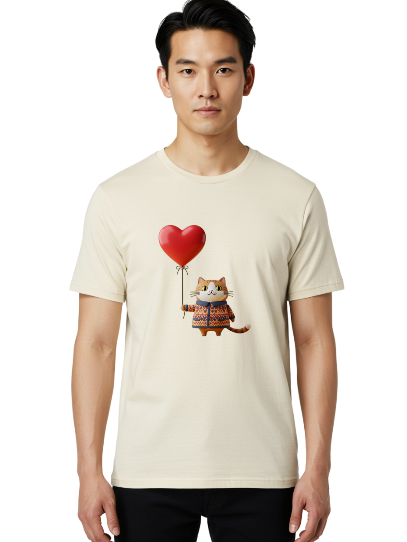 Cat-With-Heart-Balloon-3 Men'S Graphic Tee, 100% Cotton, Comfortable Casual Summer Wear, Machine Washable, Vintage Camera, Old Camera, Antique Camera, Black Camera, Classic Photography, Photography Equipment, Nostalgic Device, Film Camera, Bah710 26