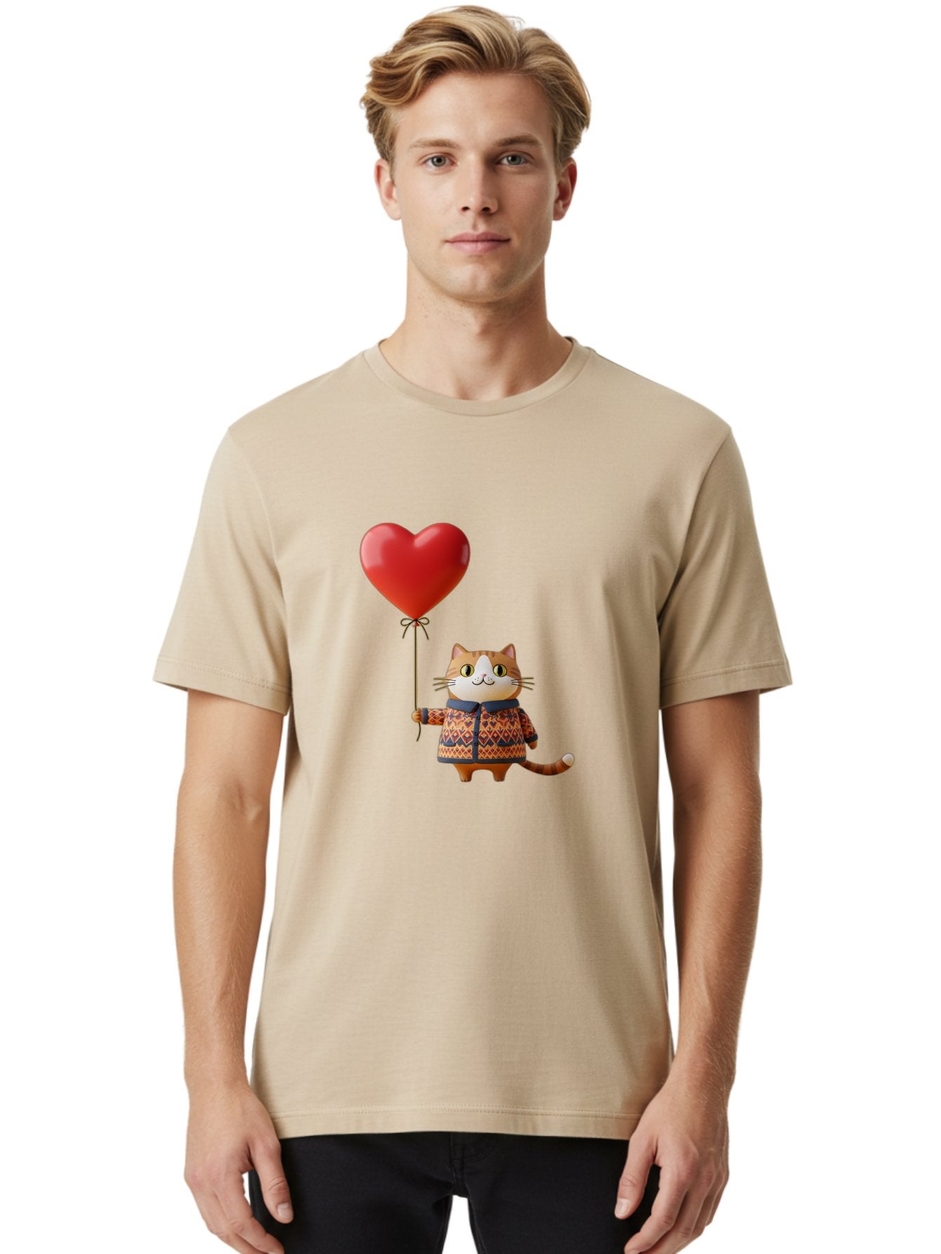 Cat-With-Heart-Balloon-3 Men'S Graphic Tee, 100% Cotton, Comfortable Casual Summer Wear, Machine Washable, Vintage Camera, Old Camera, Antique Camera, Black Camera, Classic Photography, Photography Equipment, Nostalgic Device, Film Camera, Bah710 30