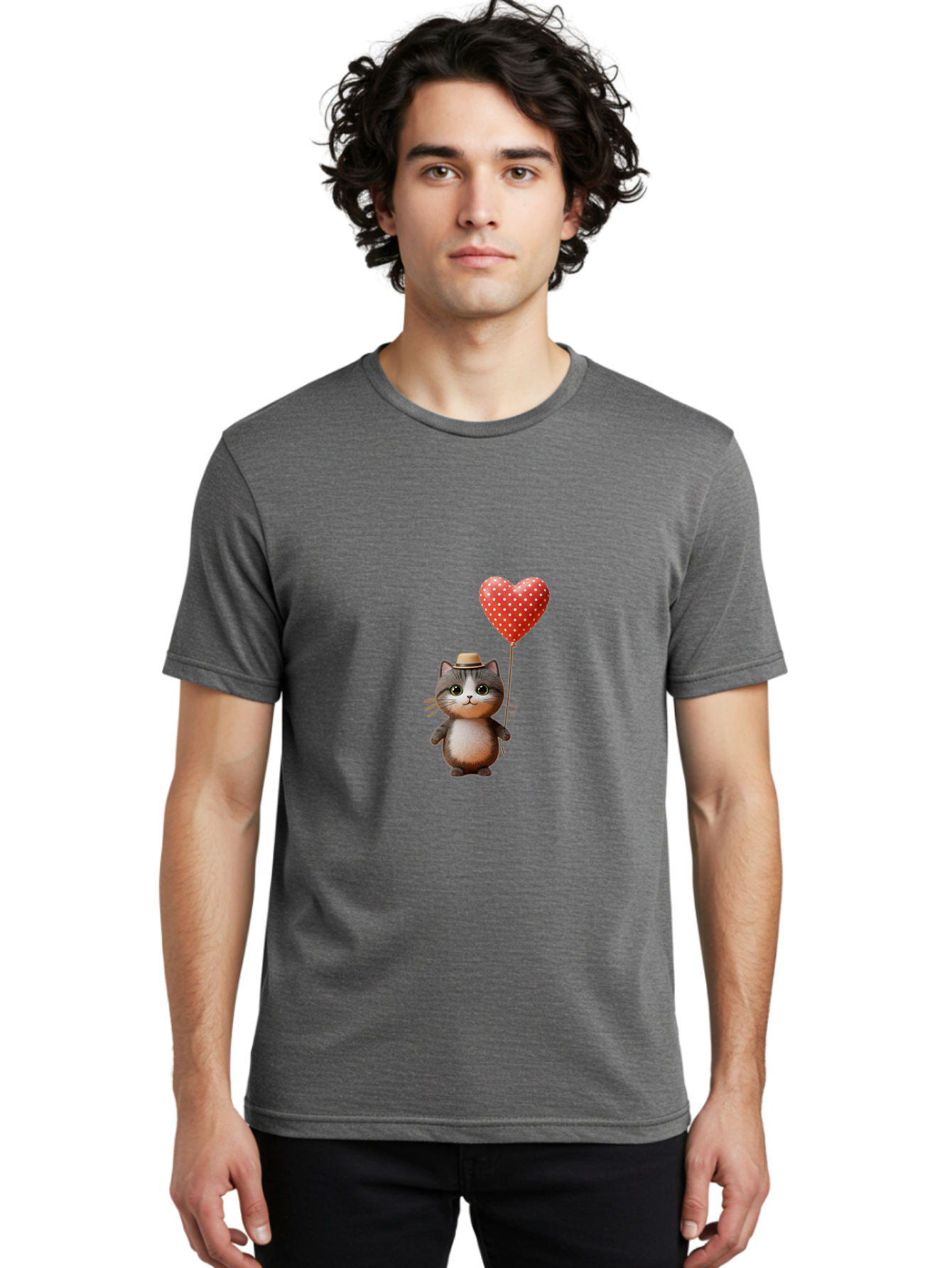 Cat-With-Heart-Balloon-4 Men'S Graphic Tee, 100% Cotton, Comfortable Casual Summer Wear, Machine Washable, Vintage Camera, Old Camera, Antique Camera, Black Camera, Classic Photography, Photography Equipment, Nostalgic Device, Film Camera, Bah711 30