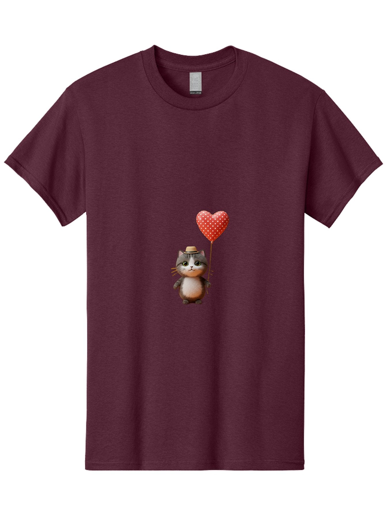 Cat-With-Heart-Balloon-4 Men'S Graphic Tee, 100% Cotton, Comfortable Casual Summer Wear, Machine Washable, Vintage Camera, Old Camera, Antique Camera, Black Camera, Classic Photography, Photography Equipment, Nostalgic Device, Film Camera, Bah711 3