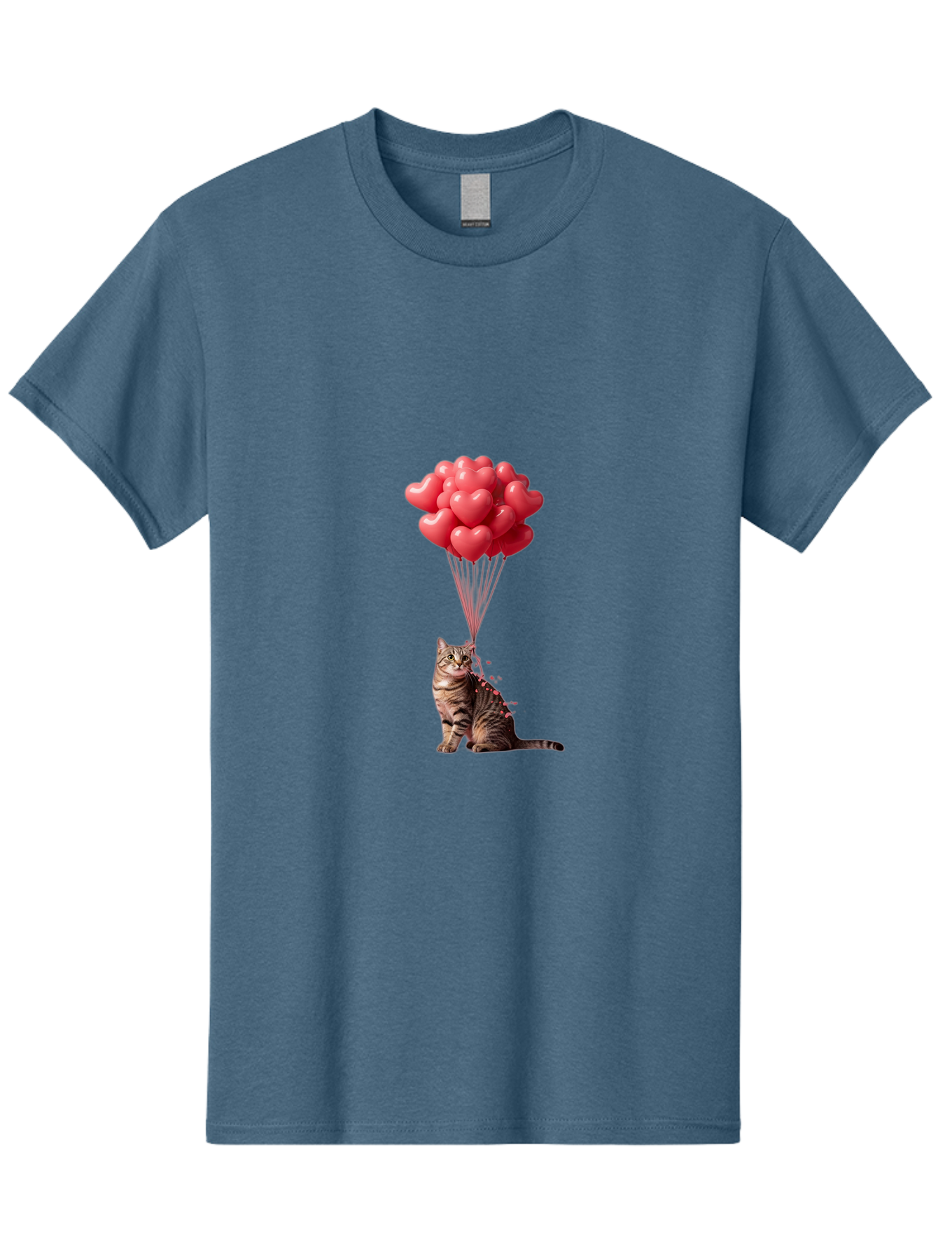 Cat-With-Heart-Balloons-1 Men'S Graphic Tee, 100% Cotton, Comfortable Casual Summer Wear, Machine Washable, Vintage Camera, Old Camera, Antique Camera, Black Camera, Classic Photography, Photography Equipment, Nostalgic Device, Film Camera, Bah713