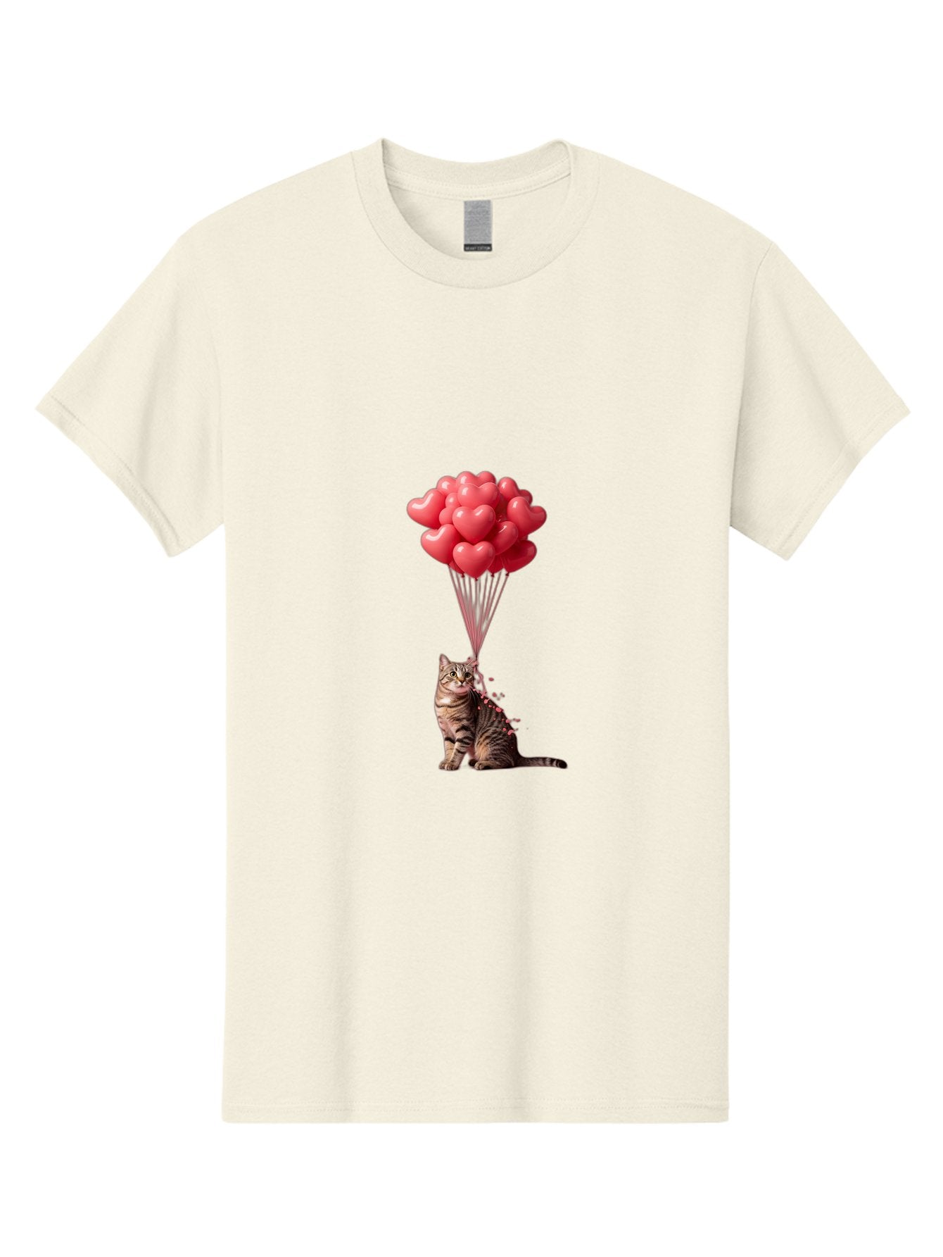 Cat-With-Heart-Balloons-1 Men'S Graphic Tee, 100% Cotton, Comfortable Casual Summer Wear, Machine Washable, Vintage Camera, Old Camera, Antique Camera, Black Camera, Classic Photography, Photography Equipment, Nostalgic Device, Film Camera, Bah713