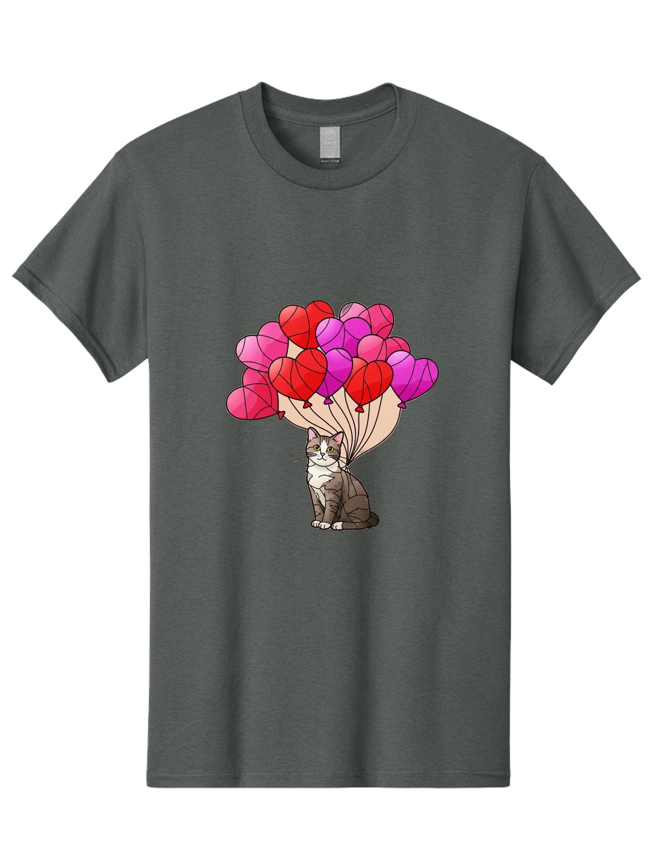 Cat-With-Heart-Balloons-2 Men'S Graphic Tee, 100% Cotton, Comfortable Casual Summer Wear, Machine Washable, Vintage Camera, Old Camera, Antique Camera, Black Camera, Classic Photography, Photography Equipment, Nostalgic Device, Film Camera, Bah714 4