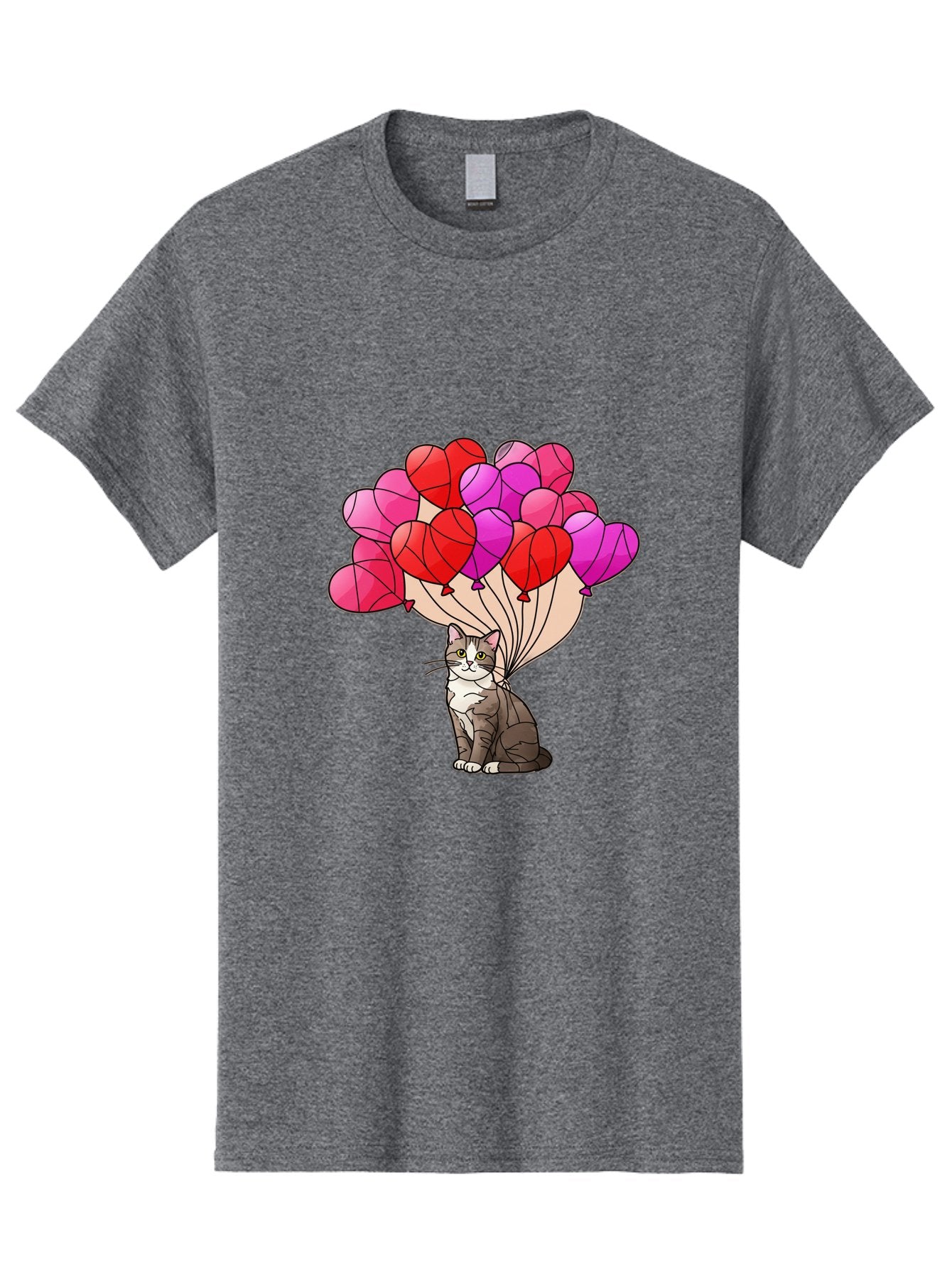 Cat-With-Heart-Balloons-2 Men'S Graphic Tee, 100% Cotton, Comfortable Casual Summer Wear, Machine Washable, Vintage Camera, Old Camera, Antique Camera, Black Camera, Classic Photography, Photography Equipment, Nostalgic Device, Film Camera, Bah714 13