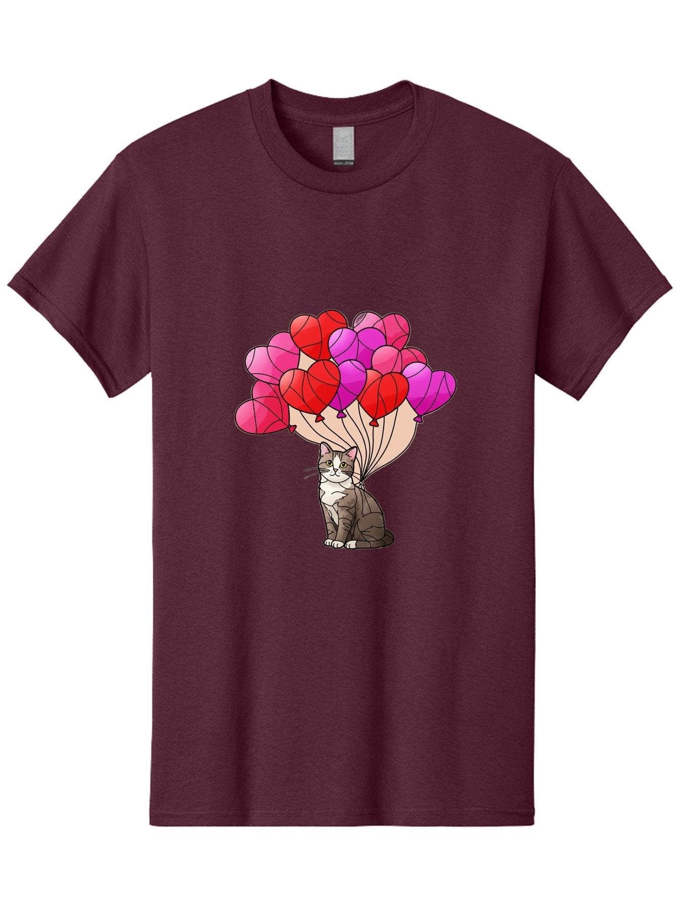 Cat-With-Heart-Balloons-2 Men'S Graphic Tee, 100% Cotton, Comfortable Casual Summer Wear, Machine Washable, Vintage Camera, Old Camera, Antique Camera, Black Camera, Classic Photography, Photography Equipment, Nostalgic Device, Film Camera, Bah714 11