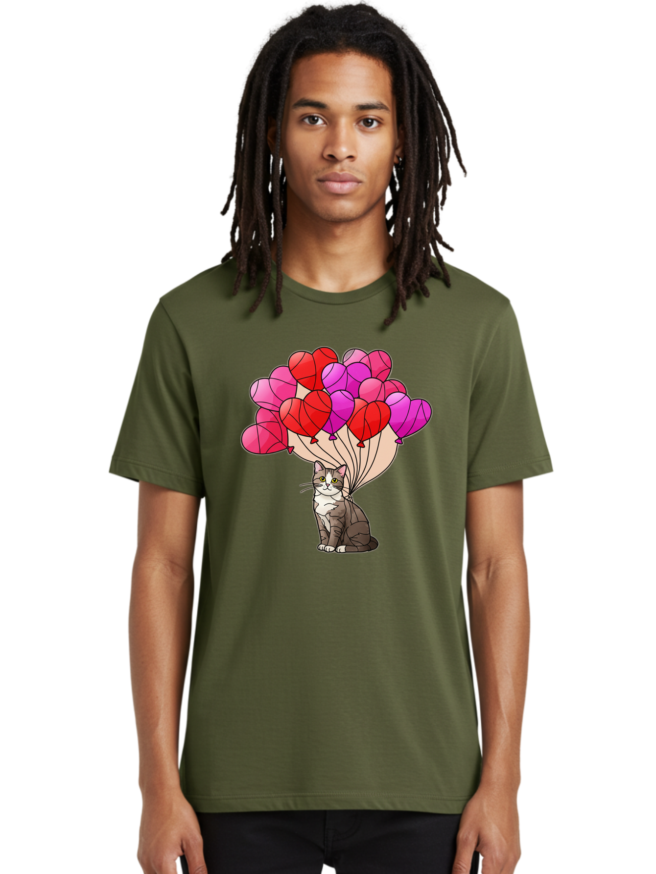 Cat-With-Heart-Balloons-2 Men'S Graphic Tee, 100% Cotton, Comfortable Casual Summer Wear, Machine Washable, Vintage Camera, Old Camera, Antique Camera, Black Camera, Classic Photography, Photography Equipment, Nostalgic Device, Film Camera, Bah714 26