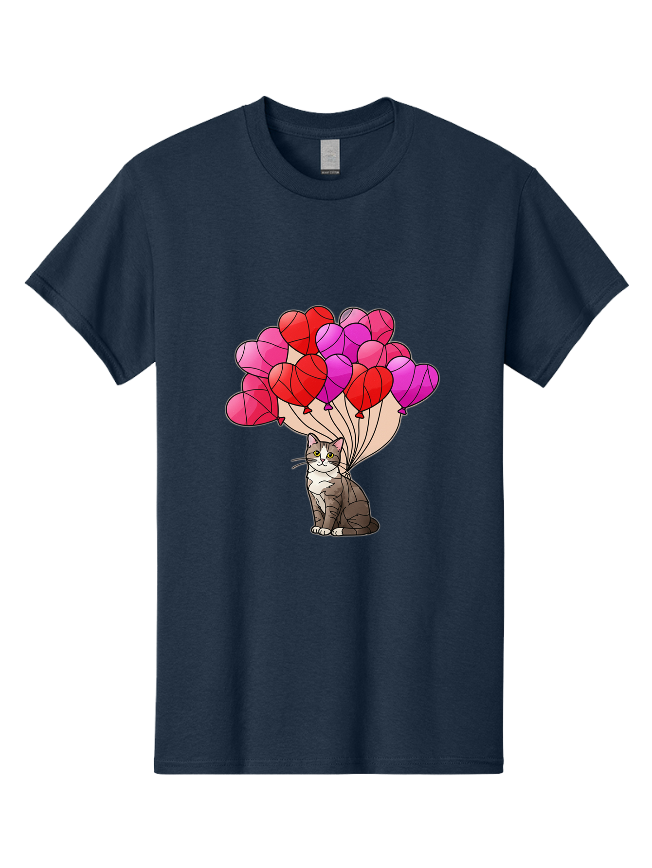 Cat-With-Heart-Balloons-2 Men'S Graphic Tee, 100% Cotton, Comfortable Casual Summer Wear, Machine Washable, Vintage Camera, Old Camera, Antique Camera, Black Camera, Classic Photography, Photography Equipment, Nostalgic Device, Film Camera, Bah714