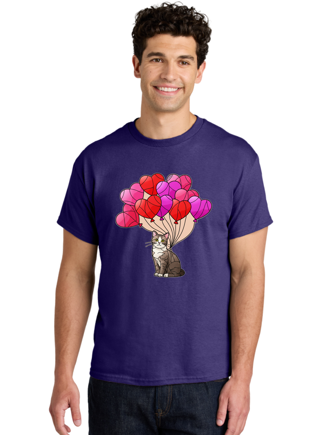 Cat-With-Heart-Balloons-2 Men'S Graphic Tee, 100% Cotton, Comfortable Casual Summer Wear, Machine Washable, Vintage Camera, Old Camera, Antique Camera, Black Camera, Classic Photography, Photography Equipment, Nostalgic Device, Film Camera, Bah714 18