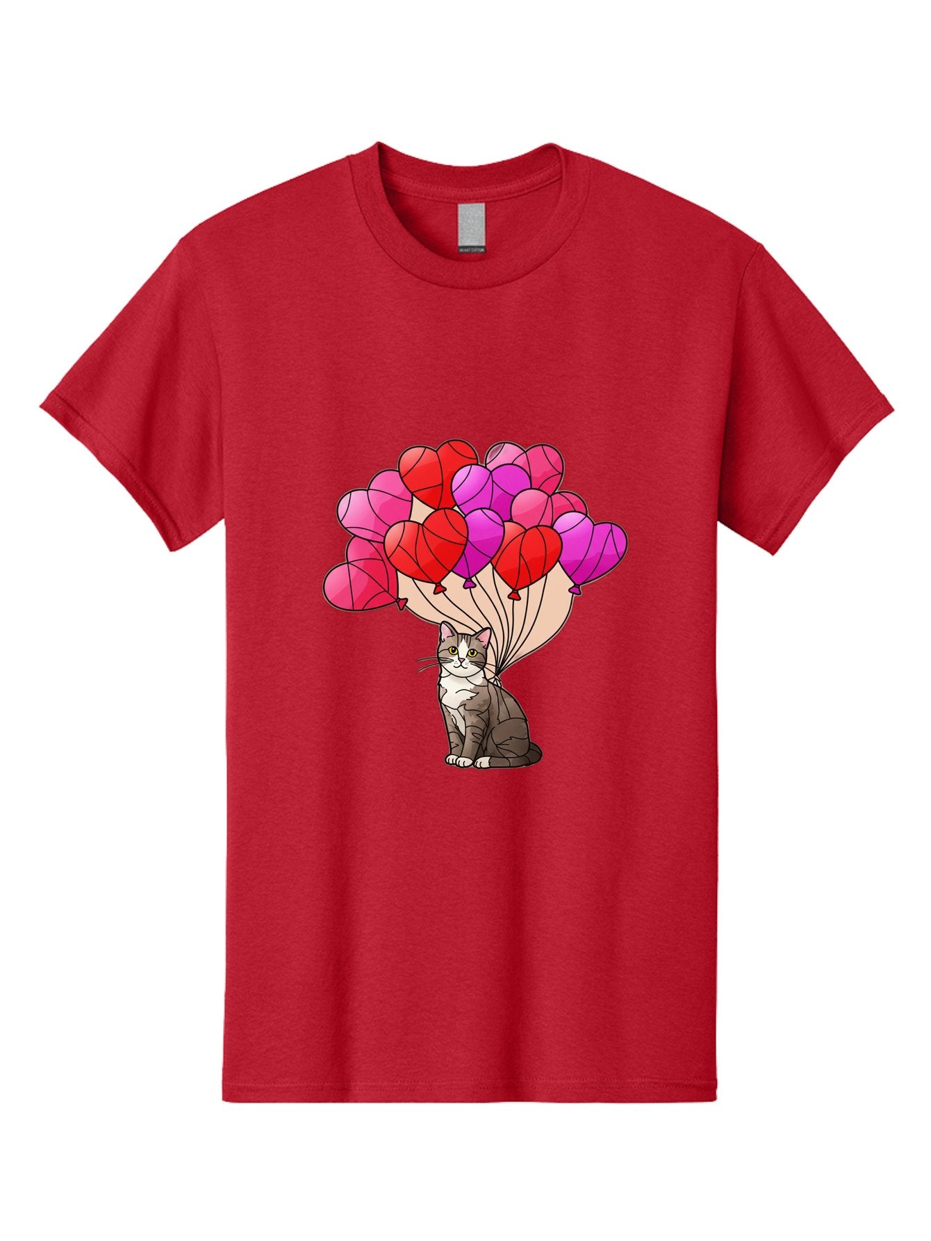 Cat-With-Heart-Balloons-2 Men'S Graphic Tee, 100% Cotton, Comfortable Casual Summer Wear, Machine Washable, Vintage Camera, Old Camera, Antique Camera, Black Camera, Classic Photography, Photography Equipment, Nostalgic Device, Film Camera, Bah714 15