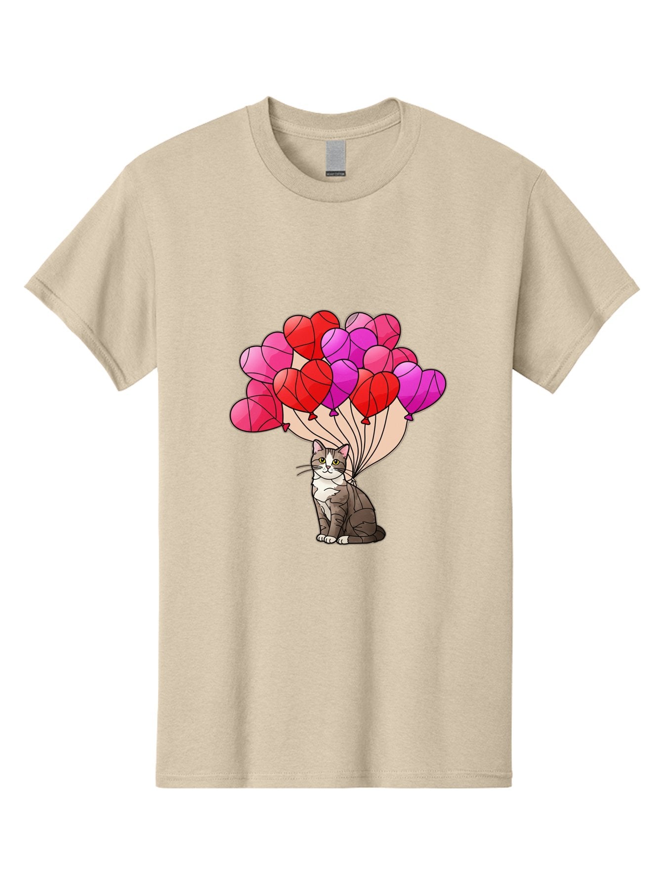Cat-With-Heart-Balloons-2 Men'S Graphic Tee, 100% Cotton, Comfortable Casual Summer Wear, Machine Washable, Vintage Camera, Old Camera, Antique Camera, Black Camera, Classic Photography, Photography Equipment, Nostalgic Device, Film Camera, Bah714 9